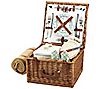 Picnic at Ascot Cheshire Willow Picnic Basket w/ Blanket for 2