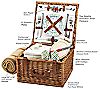 Picnic at Ascot Cheshire Willow Picnic Basket w/ Blanket for 2, 2 of 4
