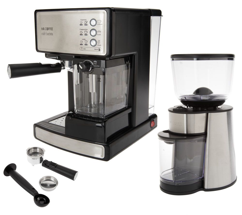 Mr. Coffee Cafe Barista Espresso, Latte & Cappuccino Maker w/Grinder