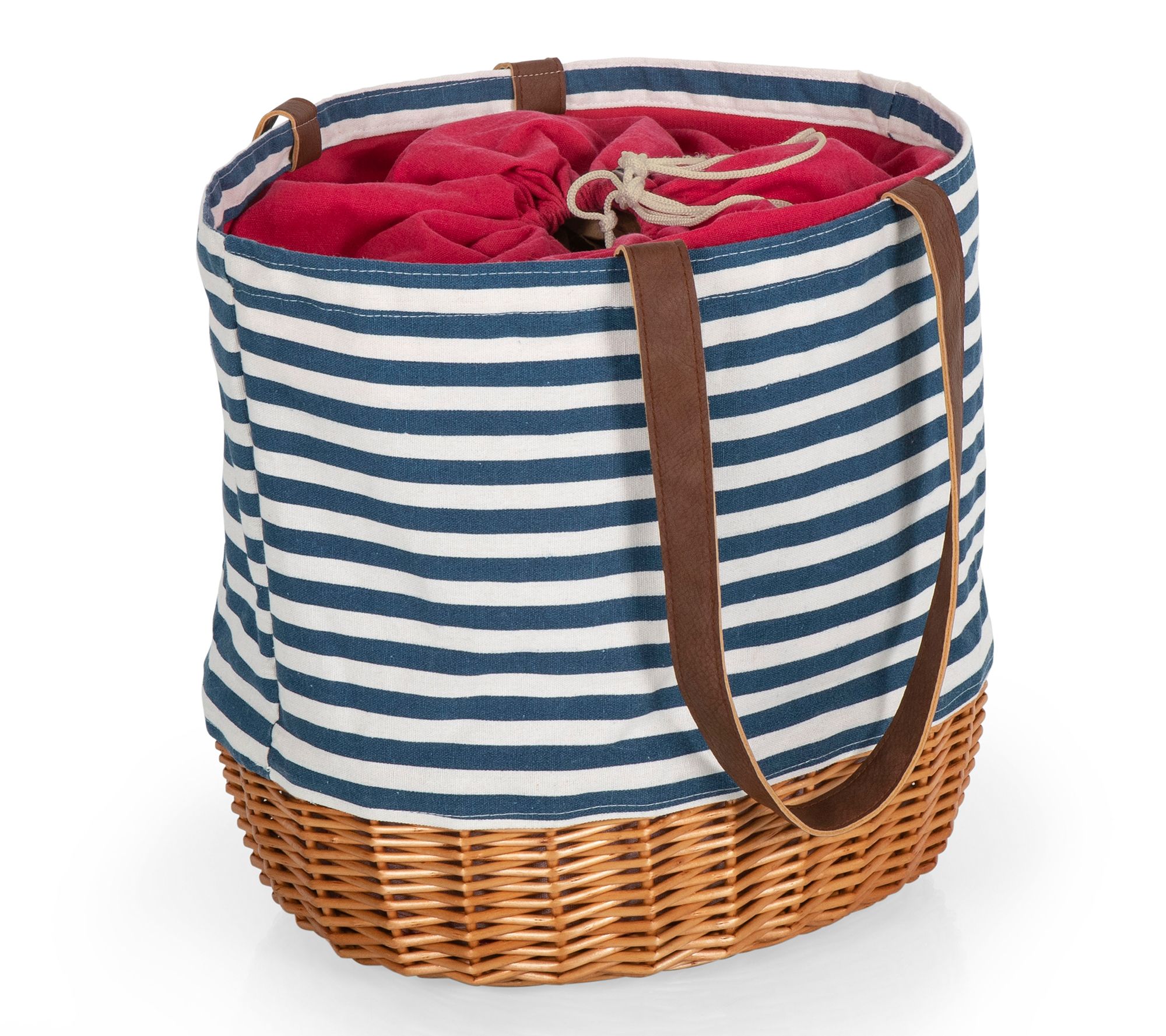 Picnic Time Coronado Canvas and Willow PicnicBasket Tote