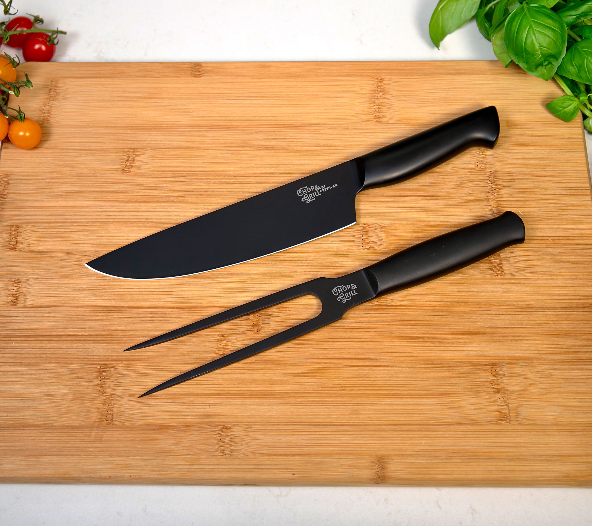 GreenPan Chop & Grill Carving Knife & Fork Set - World Market