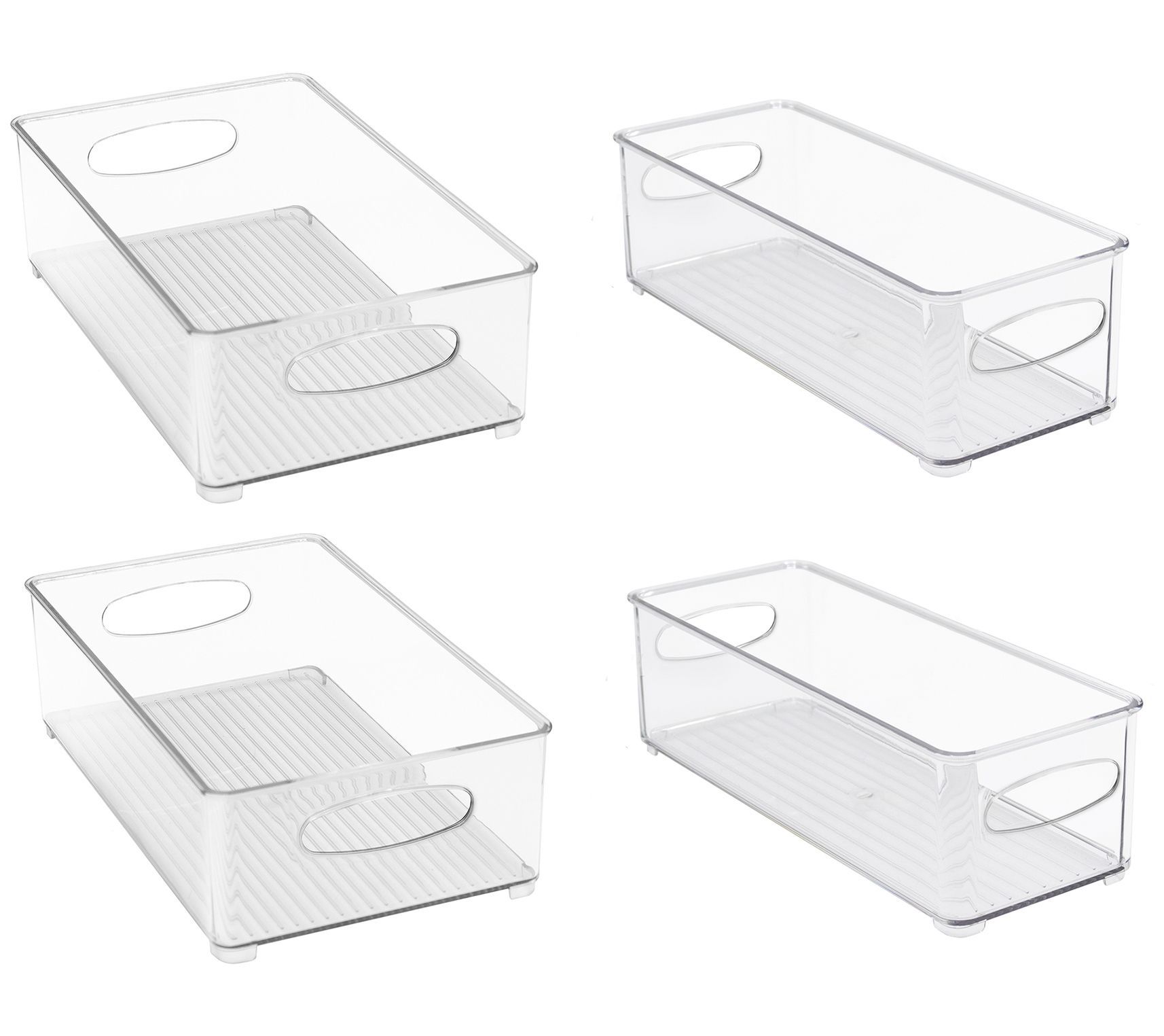 Sorbus Clear Plastic Storage Bins with Handles (4-Pack)