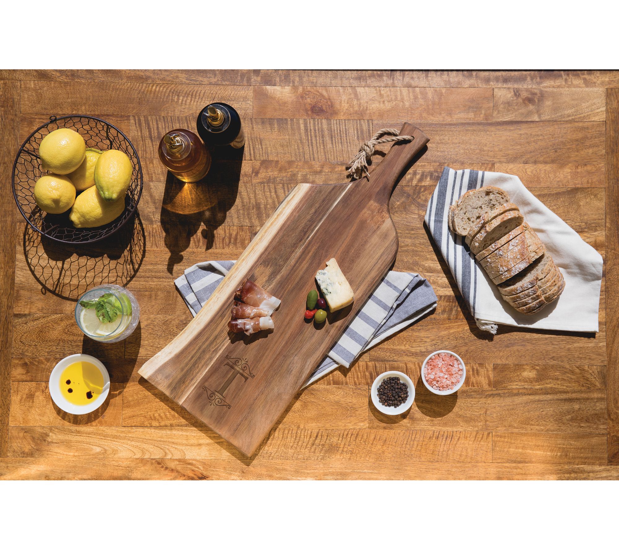 Picnic Time Napoletana Pizza Cutter Board - Acacia Wood