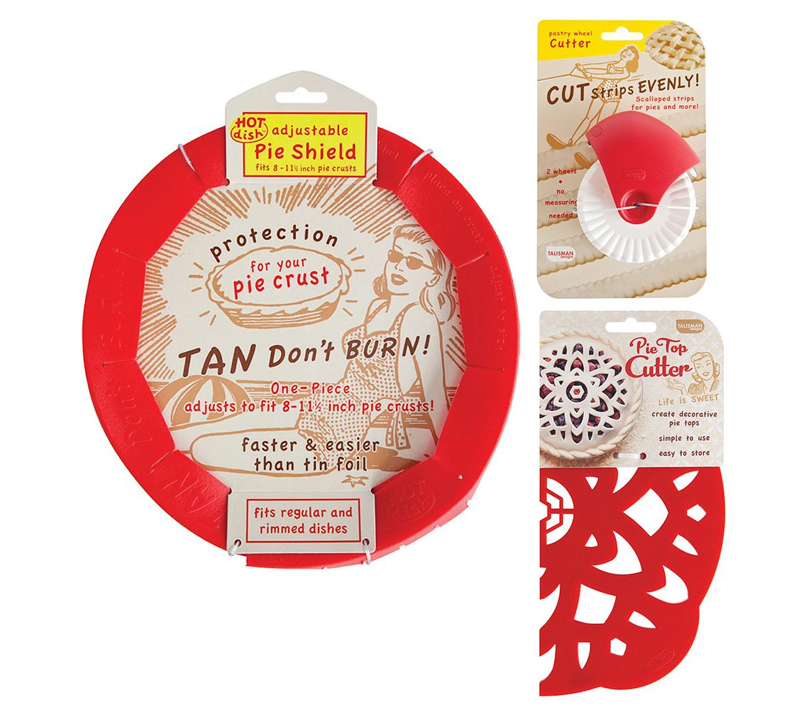 Talisman Designs Pie Top Cutter for 10 inch Pies, Autumn, Red