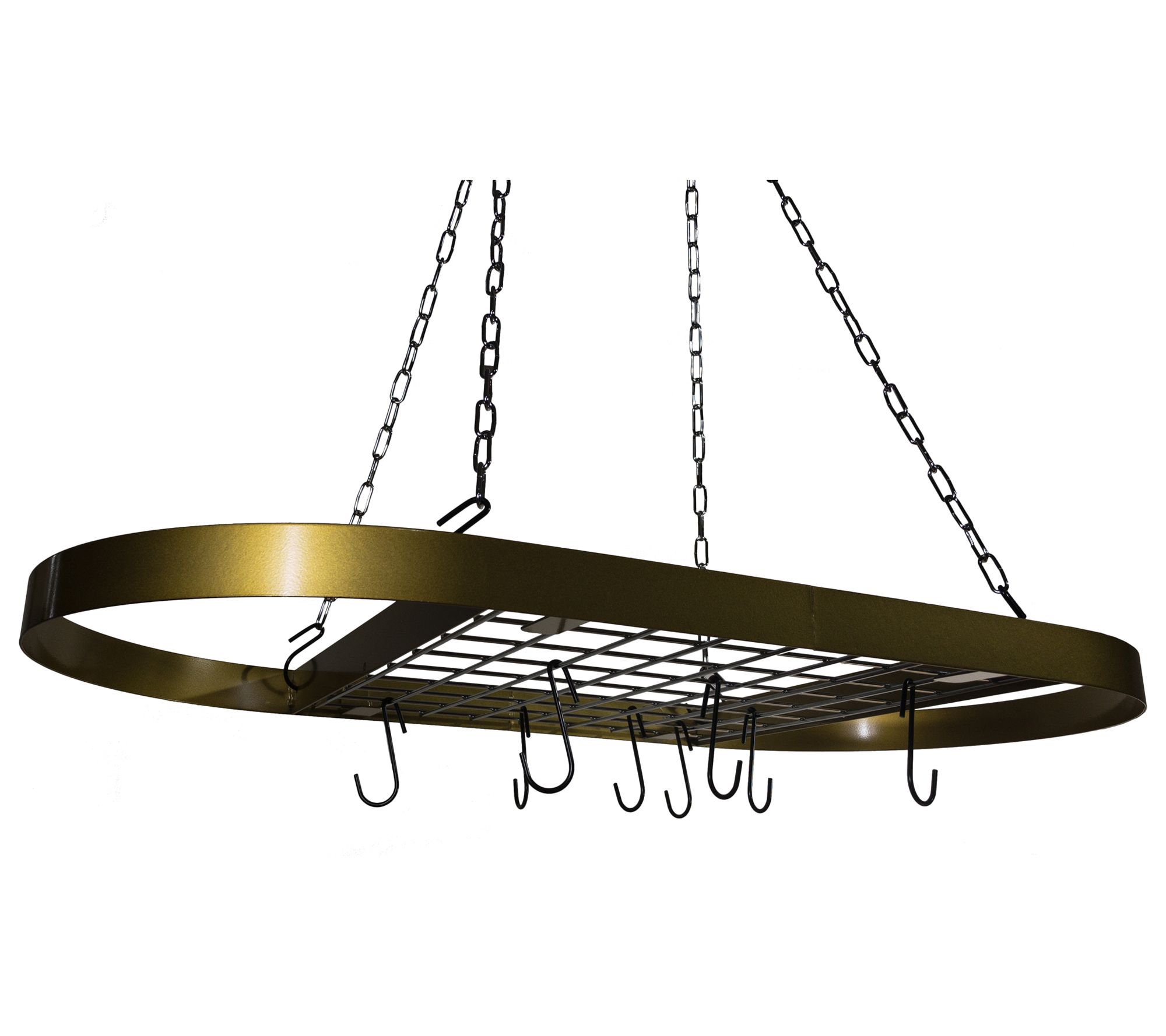 Wrought Iron Dark Gold Ceiling Pot Rack