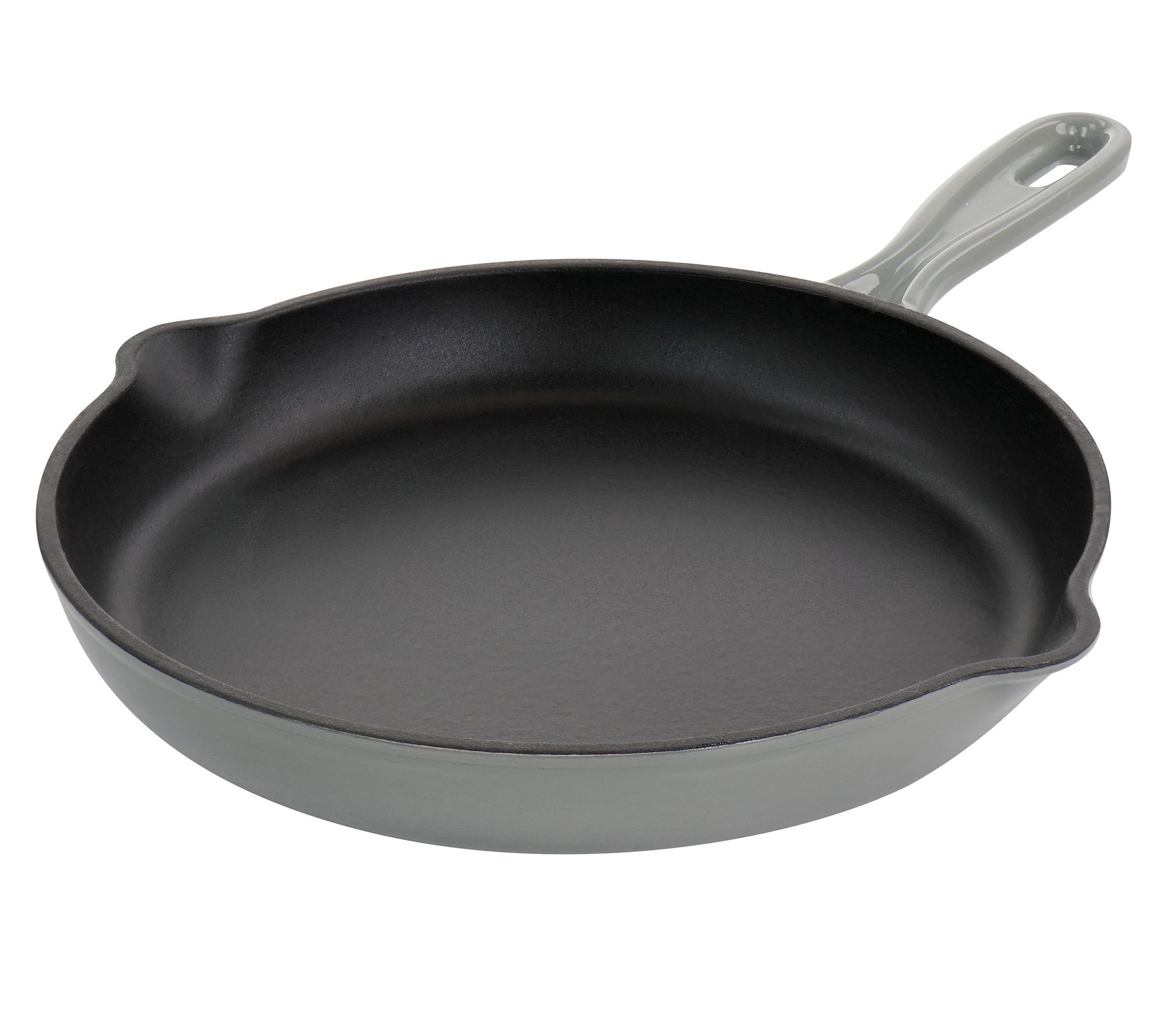 Oster Castaway 12 inch Cast Iron Round Frying Pan with Dual Spouts