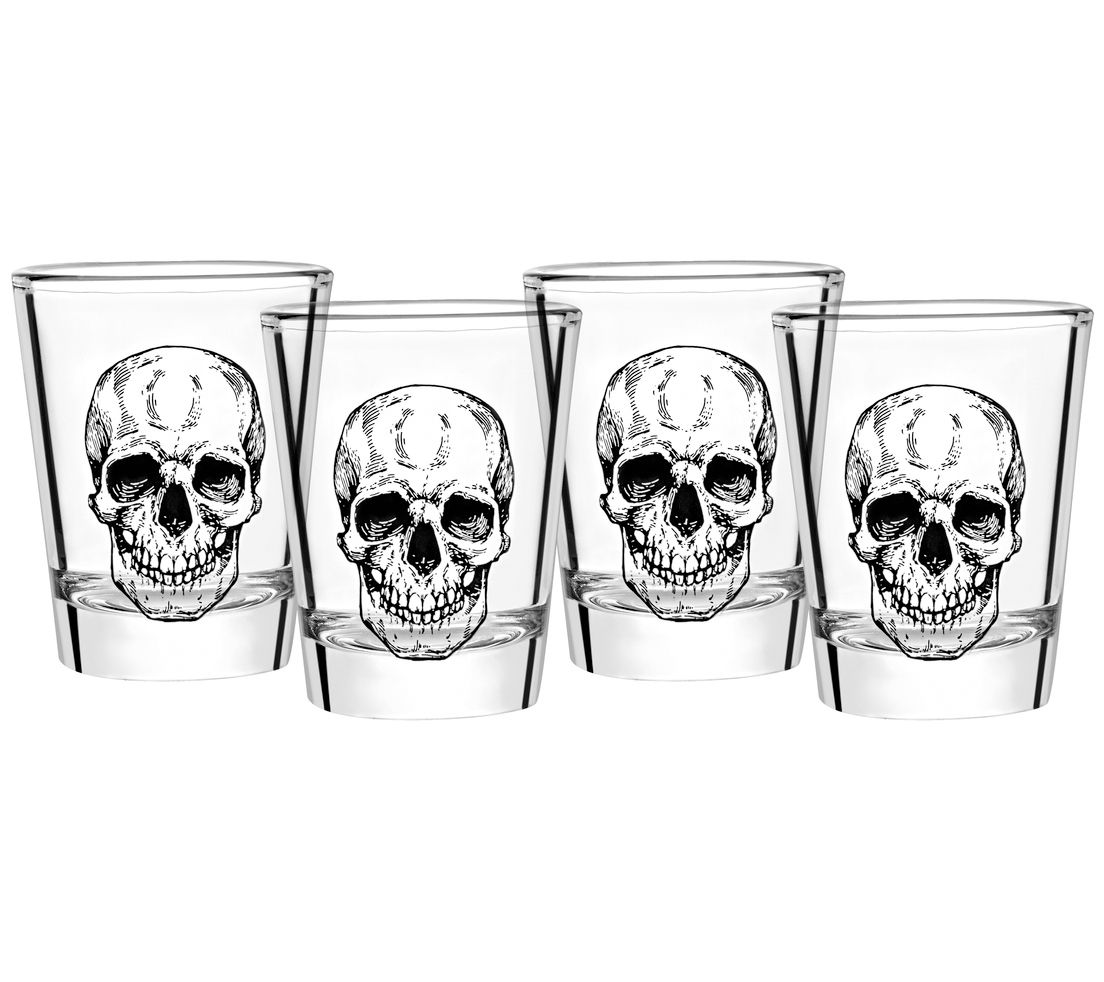 Godinger Set of (4) Skull Shot Glasses