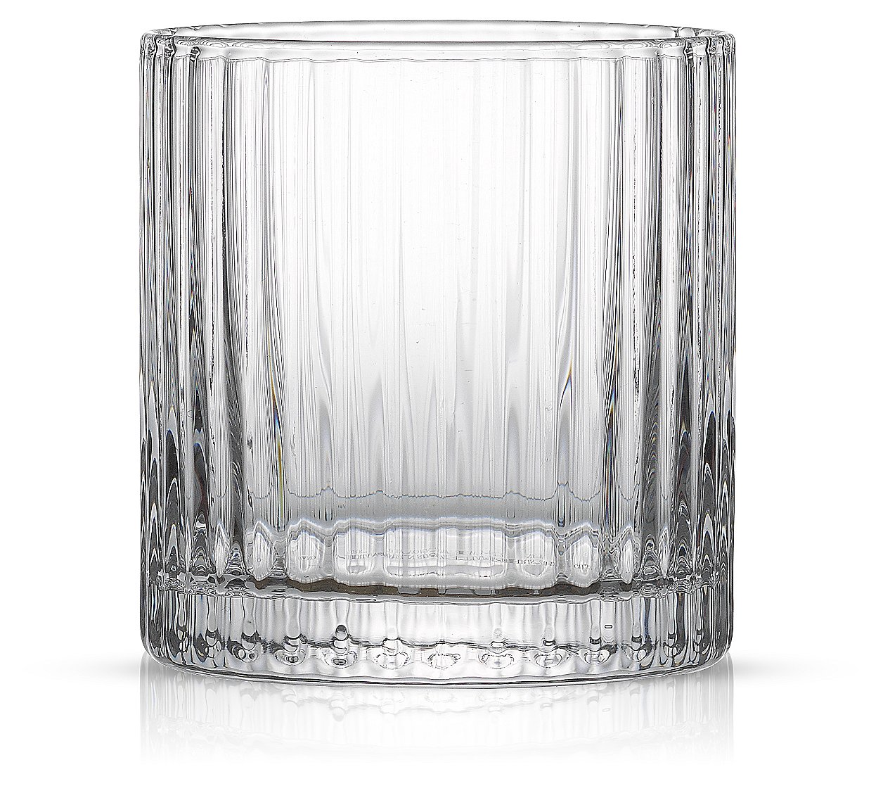 JoyJolt Set of (2) 10oz Elle Fluted Old Fashion Whiskey Glass