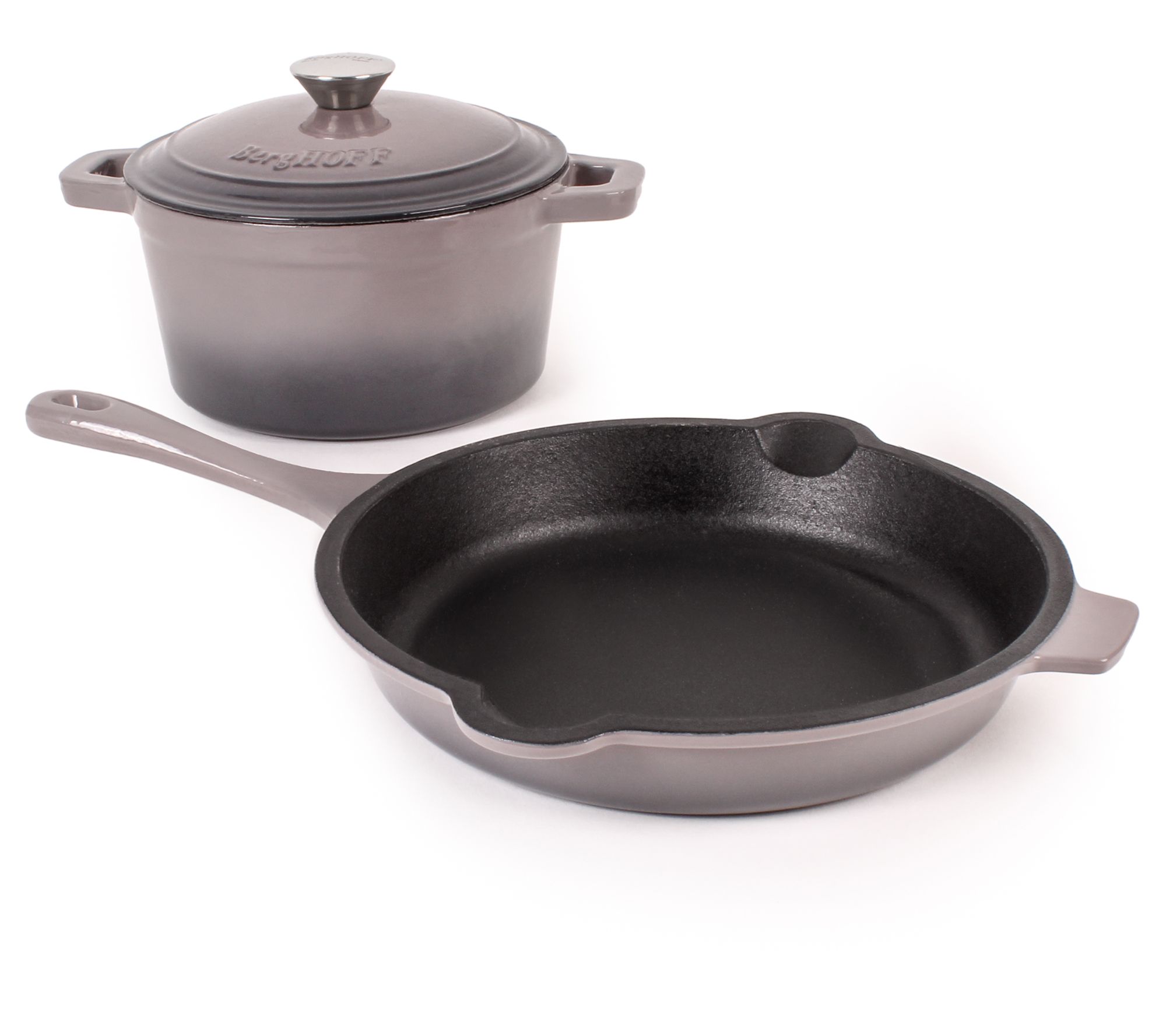 BergHOFF Neo 3Pc Cast Iron Fry Pan & Round Dutch Oven Set