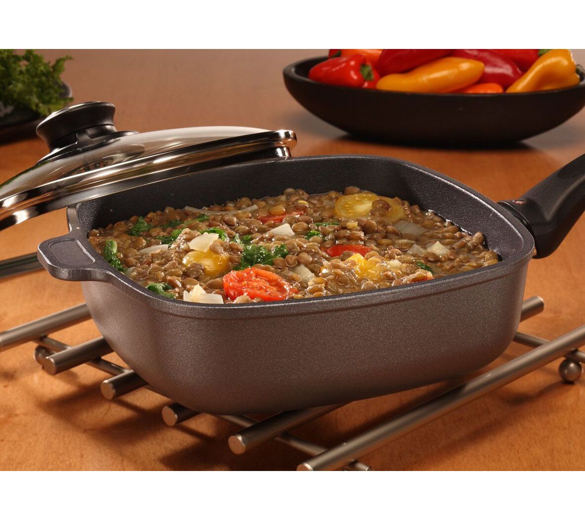 The Rock by Starfrit 9 Square Fry Pan with T-L ock Handle 