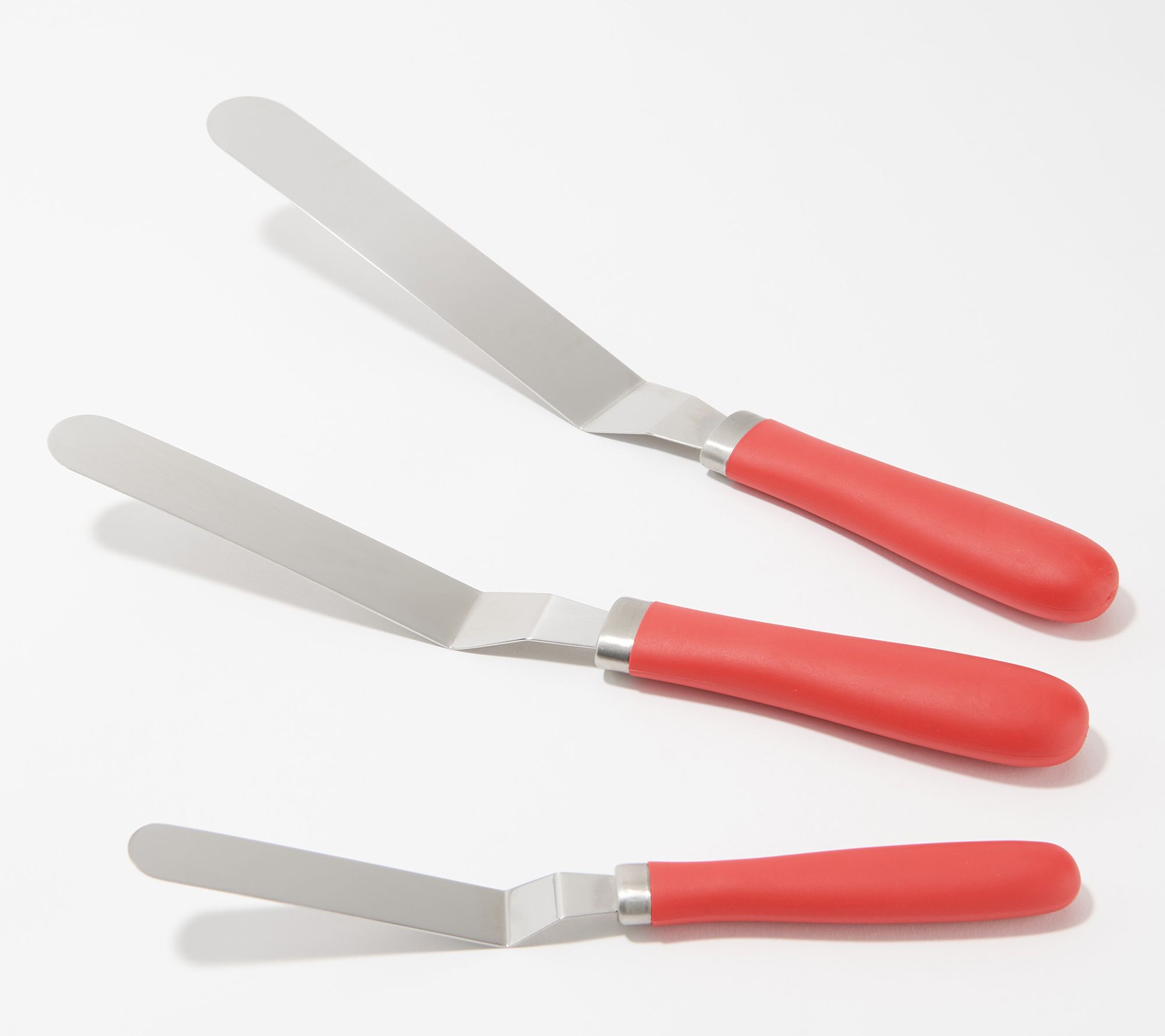 "As Is" 3Piece Stainless Steel Offset Spatulas with Soft Grip Handles