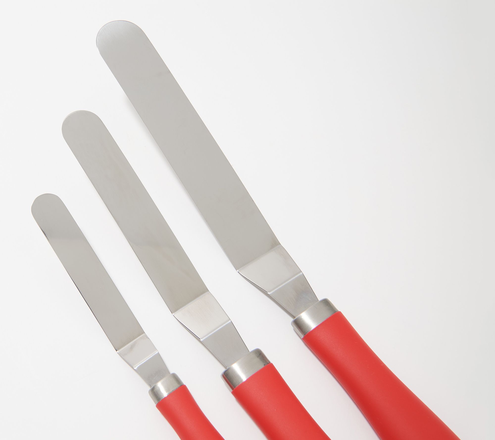 "As Is" 3Piece Stainless Steel Offset Spatulas with Soft Grip Handles