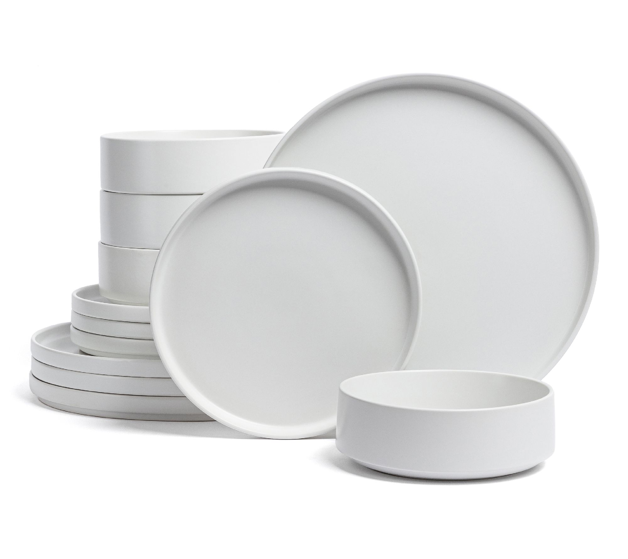 over&back Stackable 12-Piece Semi-Matte Stoneware Dinnerware