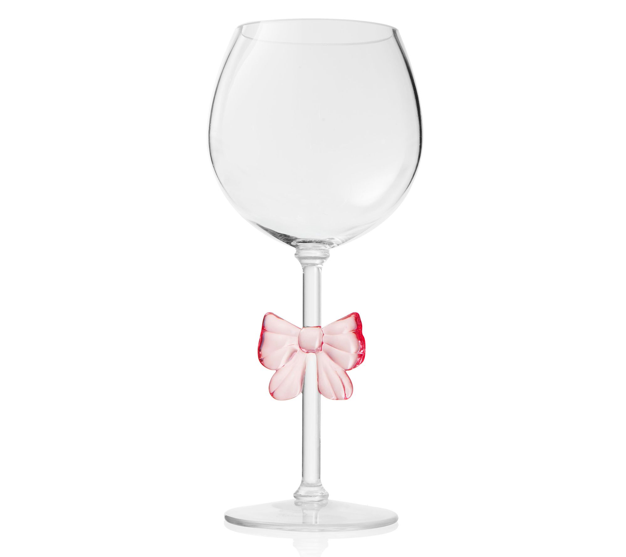 Godinger Pink Bow Acrylic Wine Glass