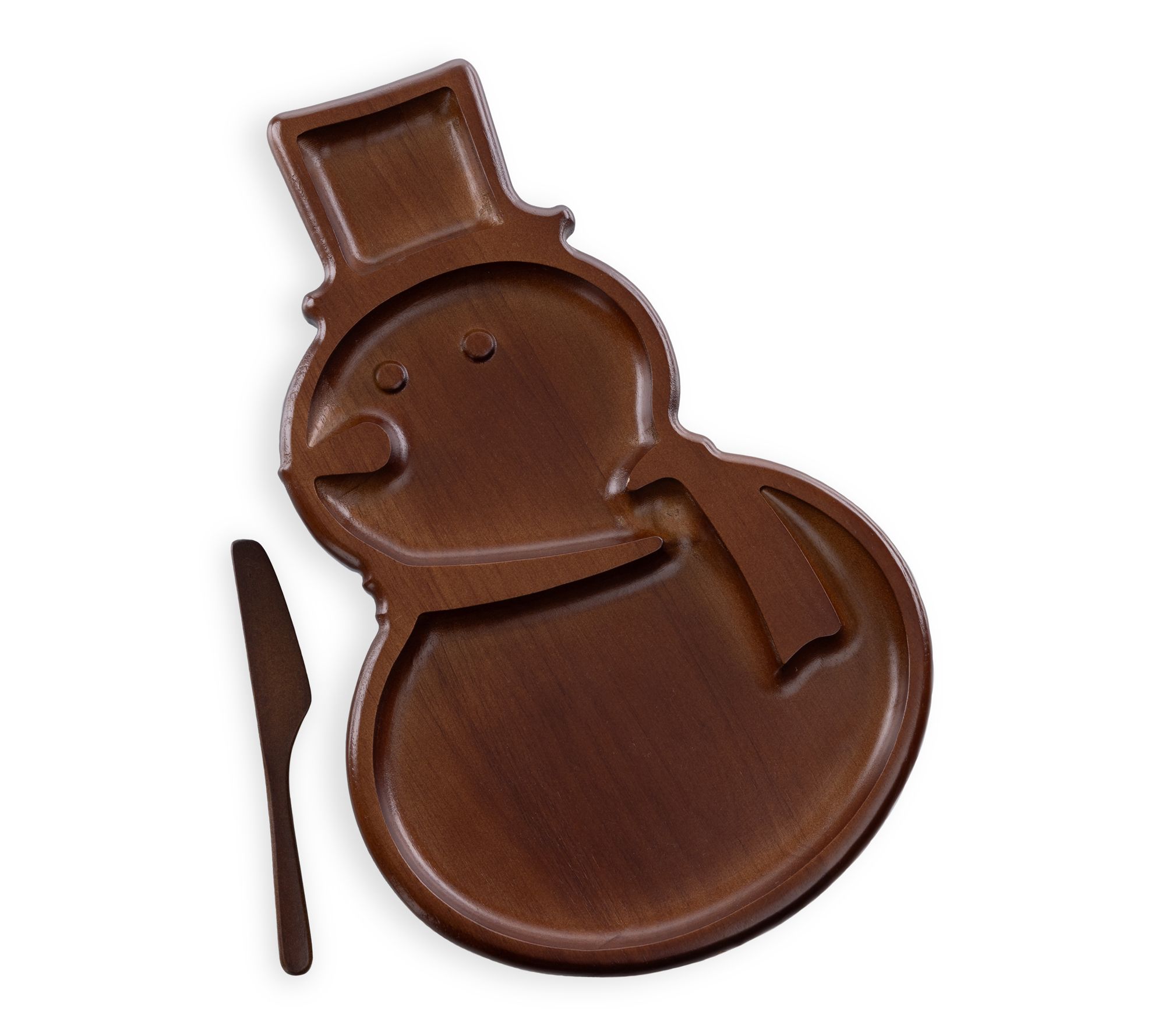Toscana Reversible Snowman Holiday Serving Traywith Knife