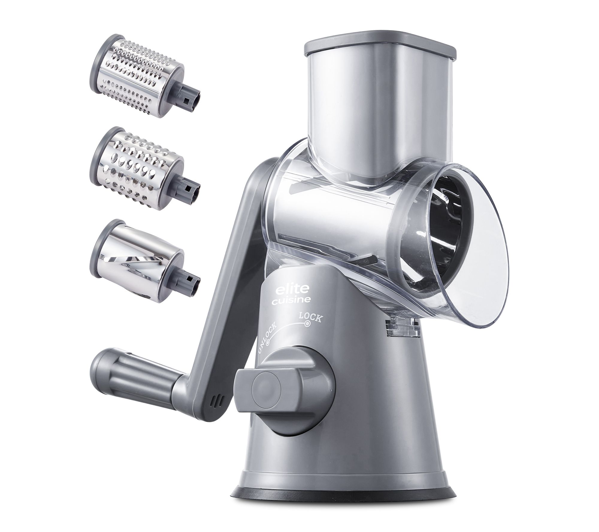 Elite Cuisine Rotary Grater with Interchangeable Blades