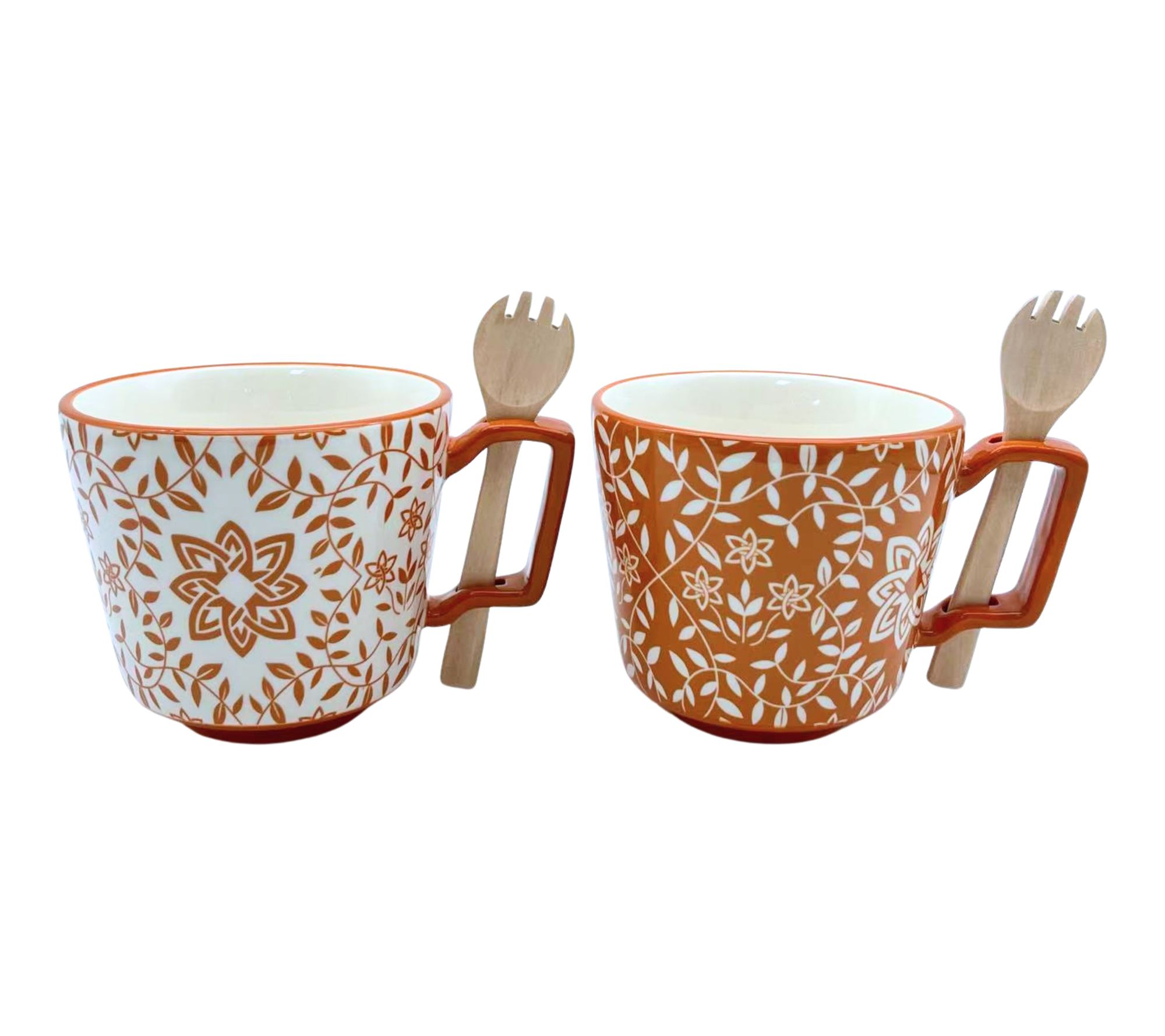 GemmaMade Set of 2 16-oz Microwave Magic Mugs w/ Sporks