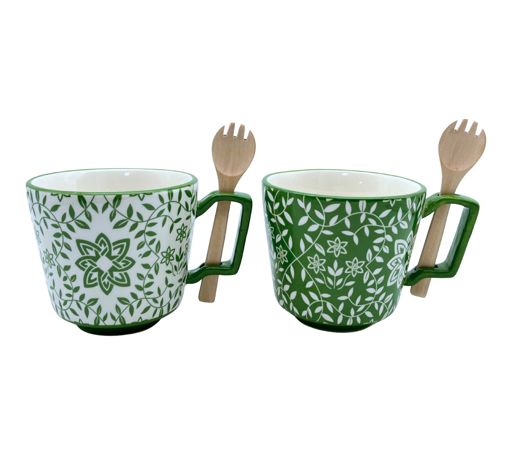 GemmaMade Set of 2 16-oz Microwave Magic Mugs w/ Sporks