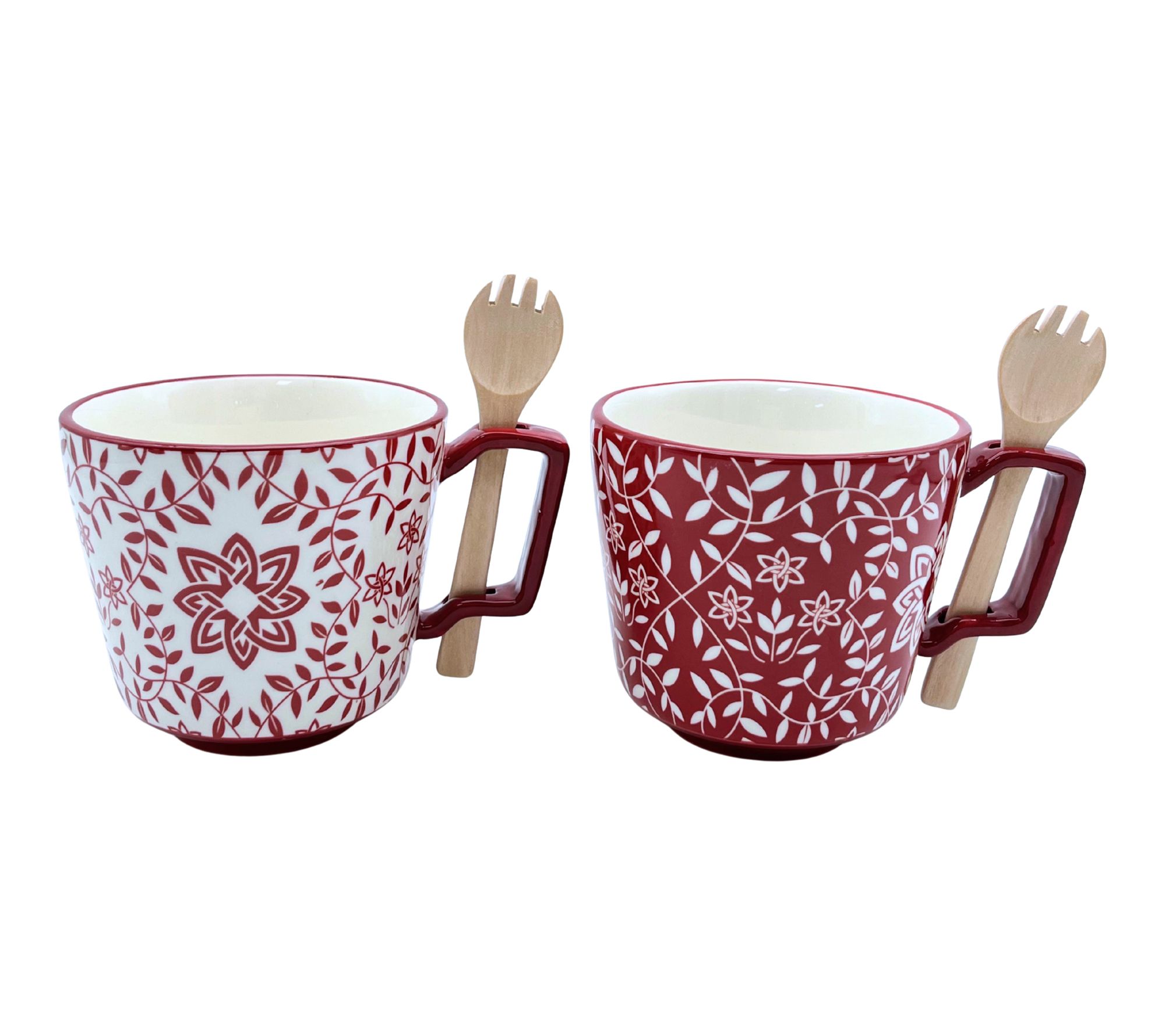 GemmaMade Set of 2 16-oz Microwave Magic Mugs w/ Sporks