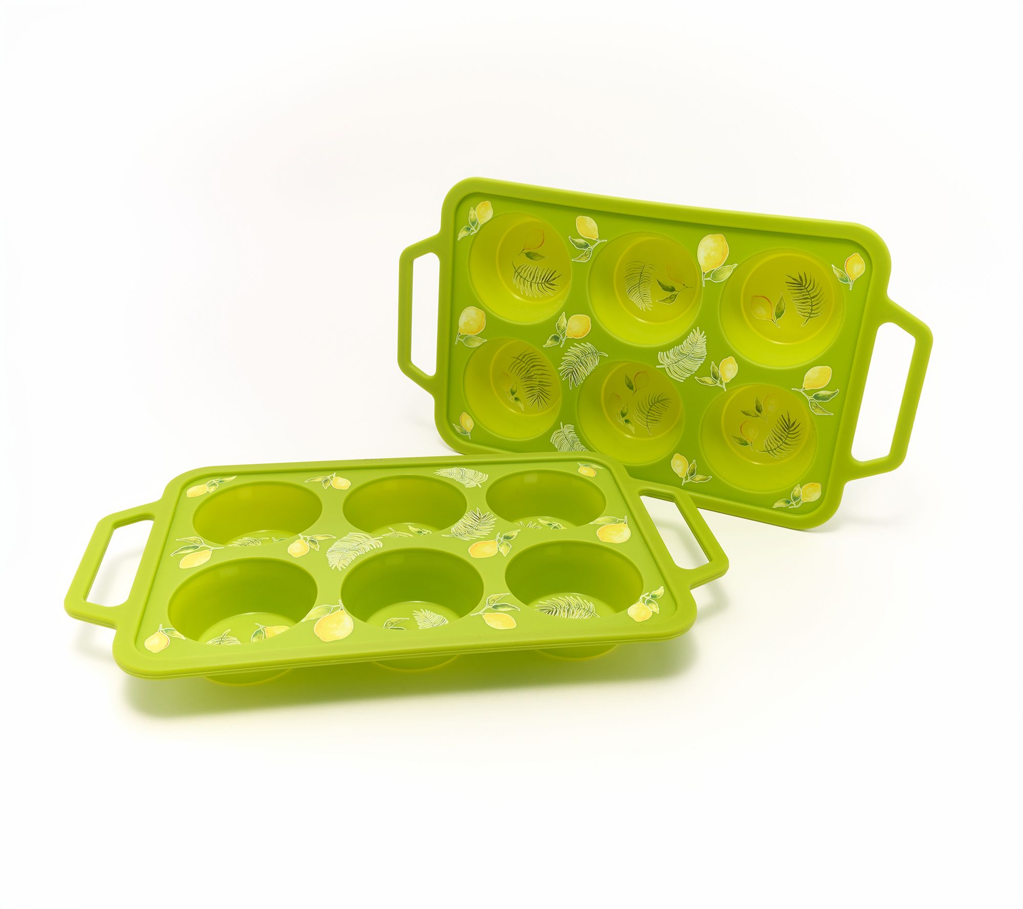 "As Is" Temp-tations Set/2 6-Cup Silicone Muffin Pans