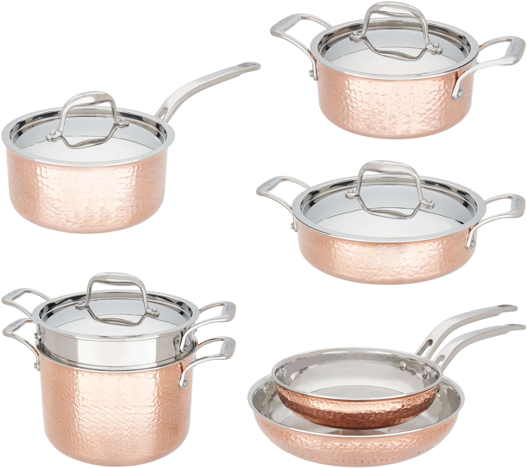 Hammered Rose Gold 22 Piece Cookware and Bakeware Set