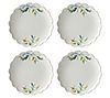 Lenox French Perle Set of 4 Scallop Holiday Accent Plates