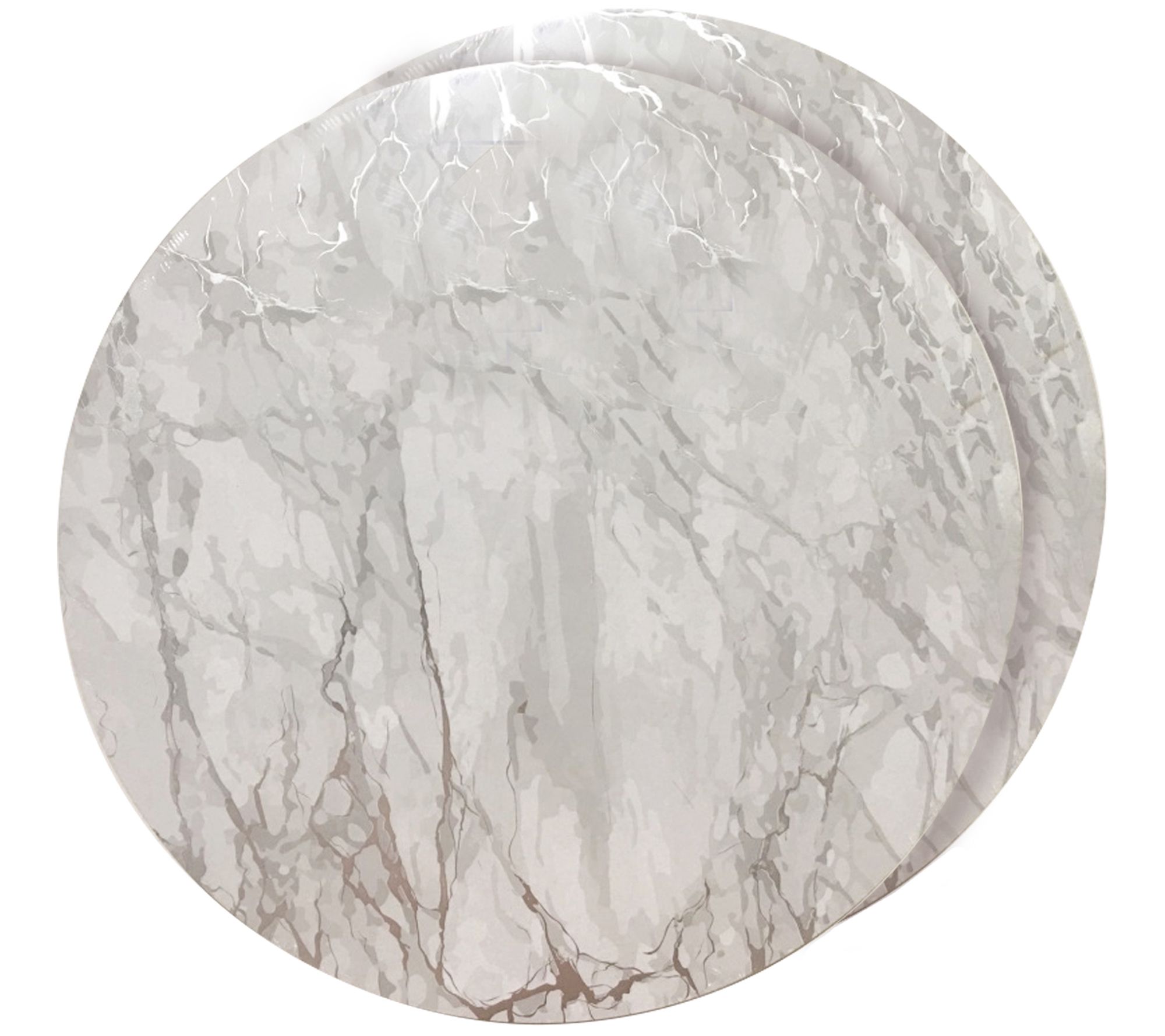 Dainty Home Set of (2) 15" Marble Cork Round Placemats