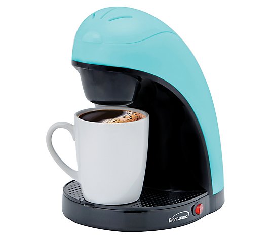 Brentwood Appliances TS-112BL Single-Serve Coffee Maker with Mug Blue