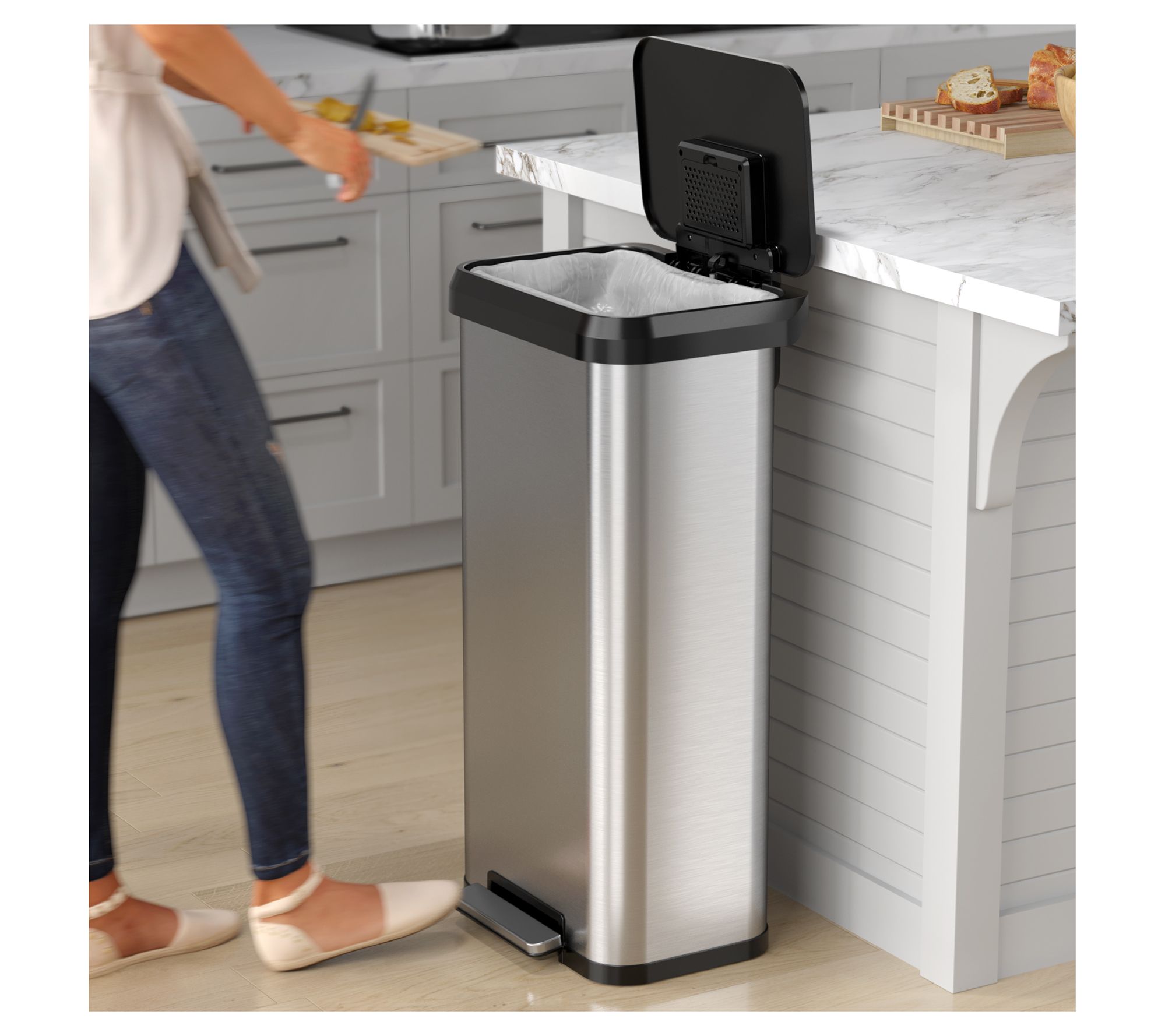 iTouchless ProX SoftStep Stainless Steel TrashCan 20 Gallon