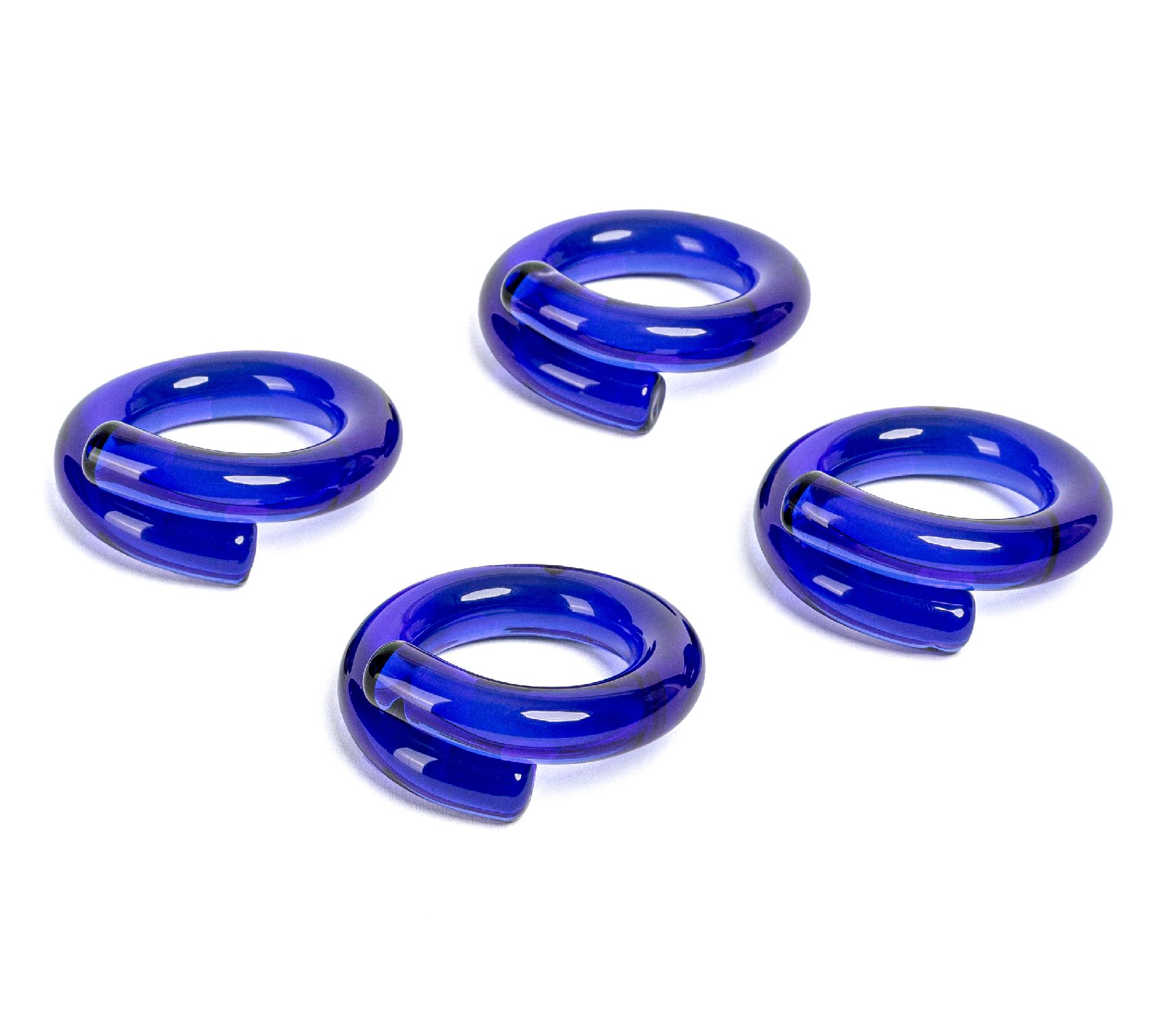 over&back Set of 4 Hand-Shaped Glass Napkin Rings