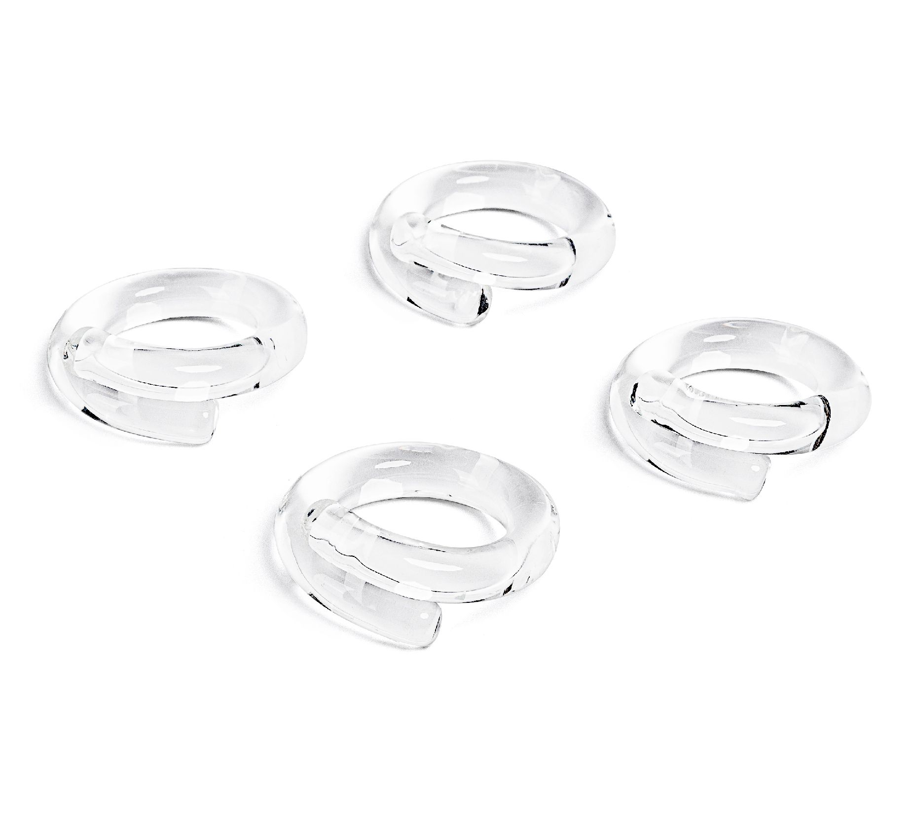 over&back Set of 4 Hand-Shaped Glass Napkin Rings