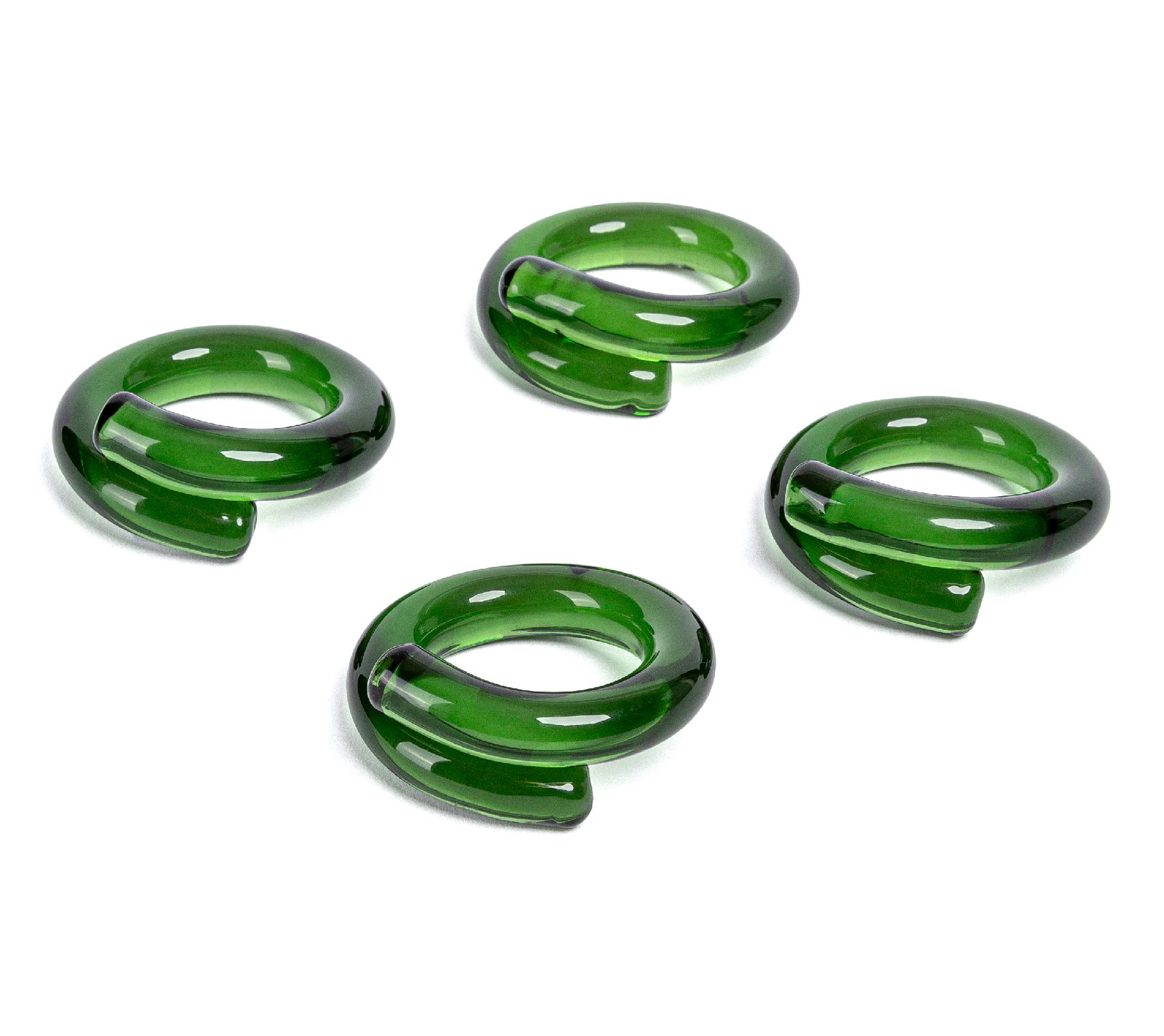 over&back Set of 4 Hand-Shaped Glass Napkin Rings