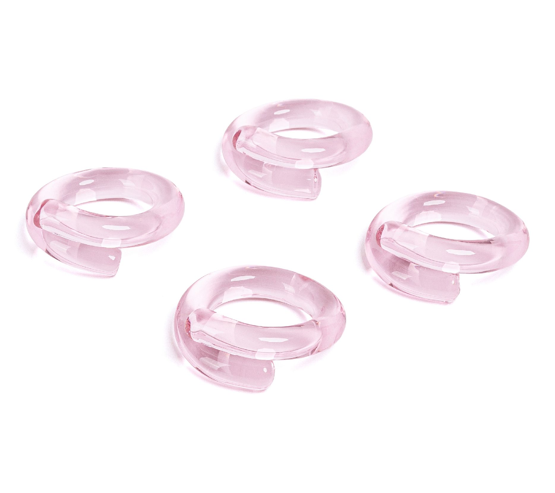 over&back Set of 4 Hand-Shaped Glass Napkin Rings