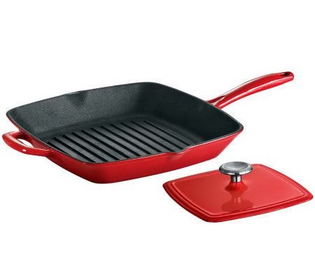 Tramontina 12 Cast Iron Skillet Frying Pan With Lid Oven Safe Covered  12.5
