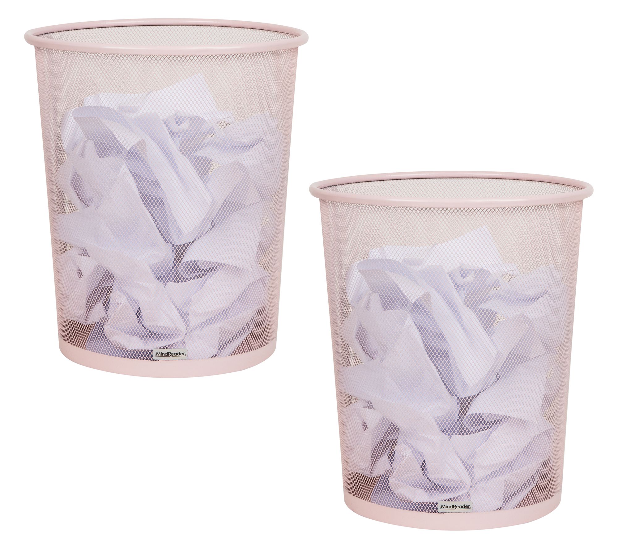 Mind Reader Mesh Trash Can 4.4 gal Waste PaperBasket Set of 2