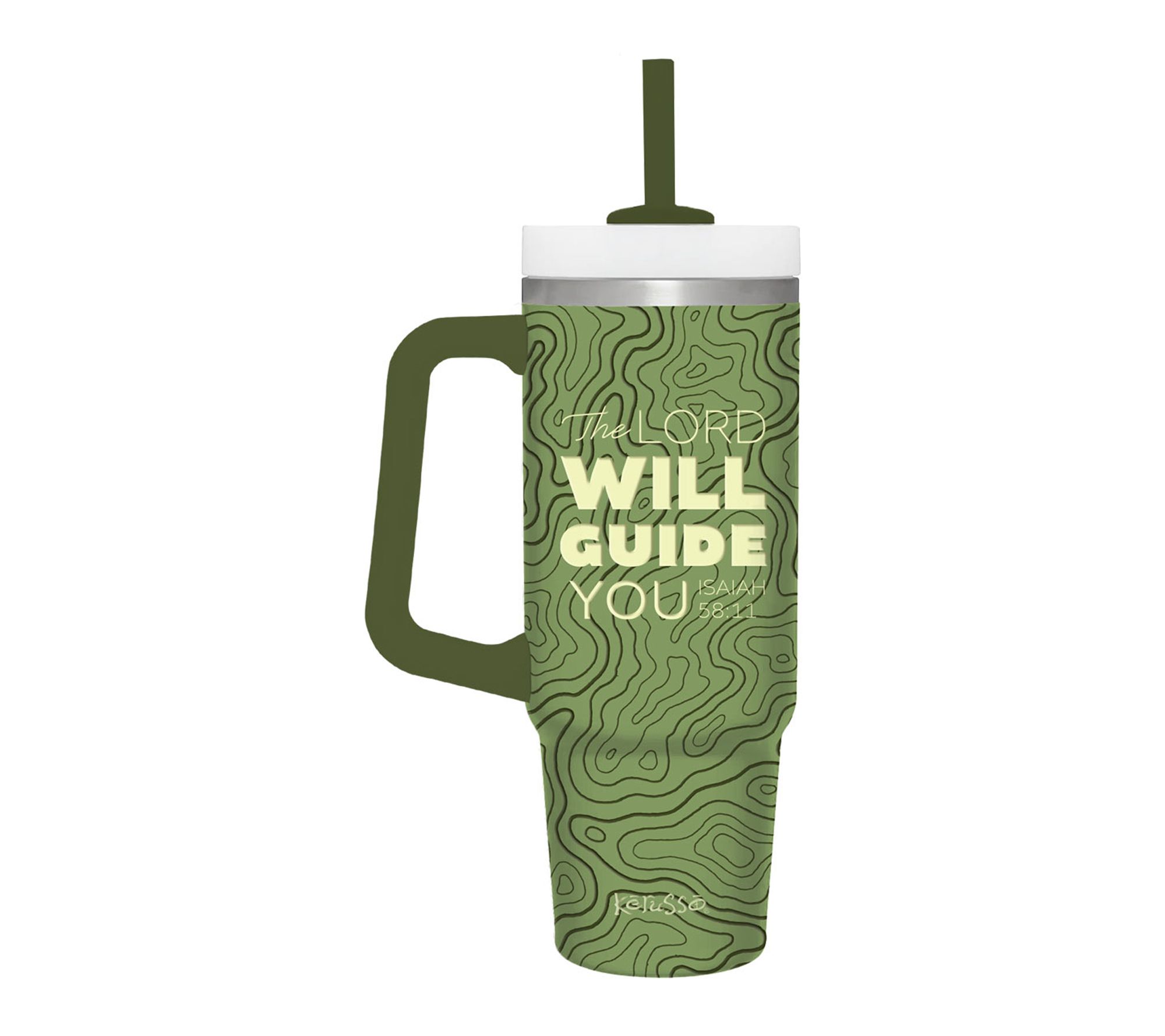  Kerusso 30 oz Stainless Steel Mug With Straw