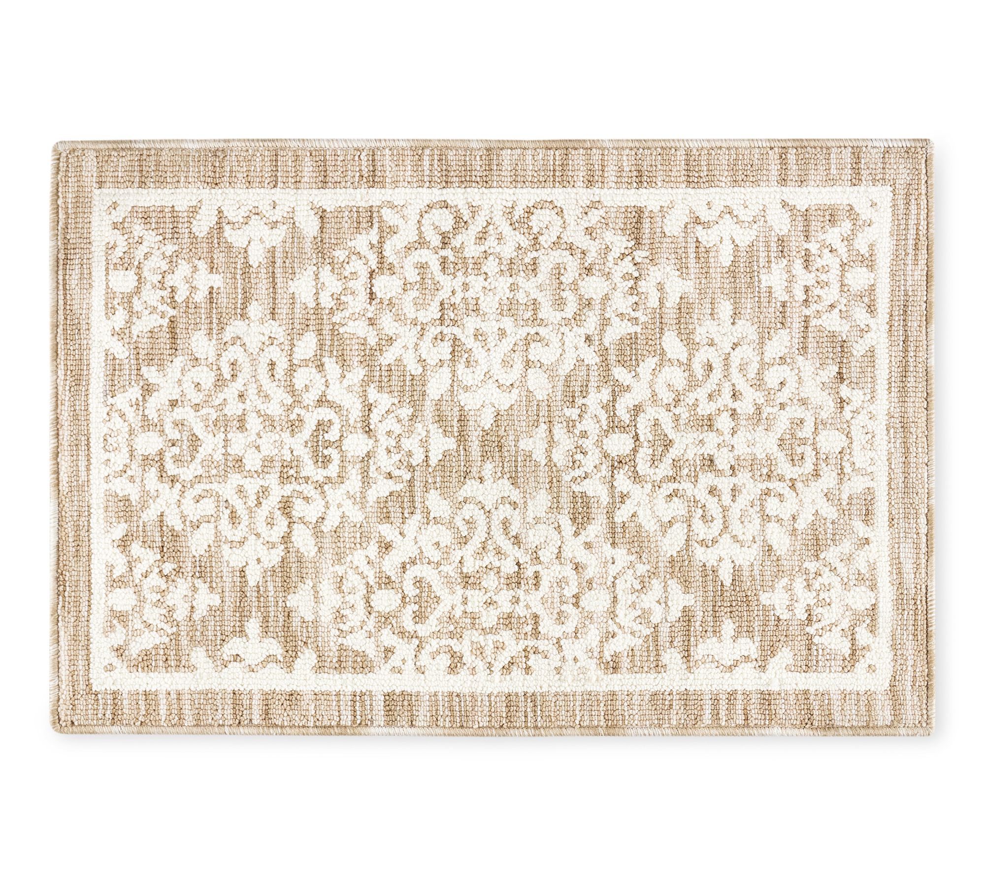 TCLI Walker Damask Medallion Washable 24"x40" Kitchen Mat