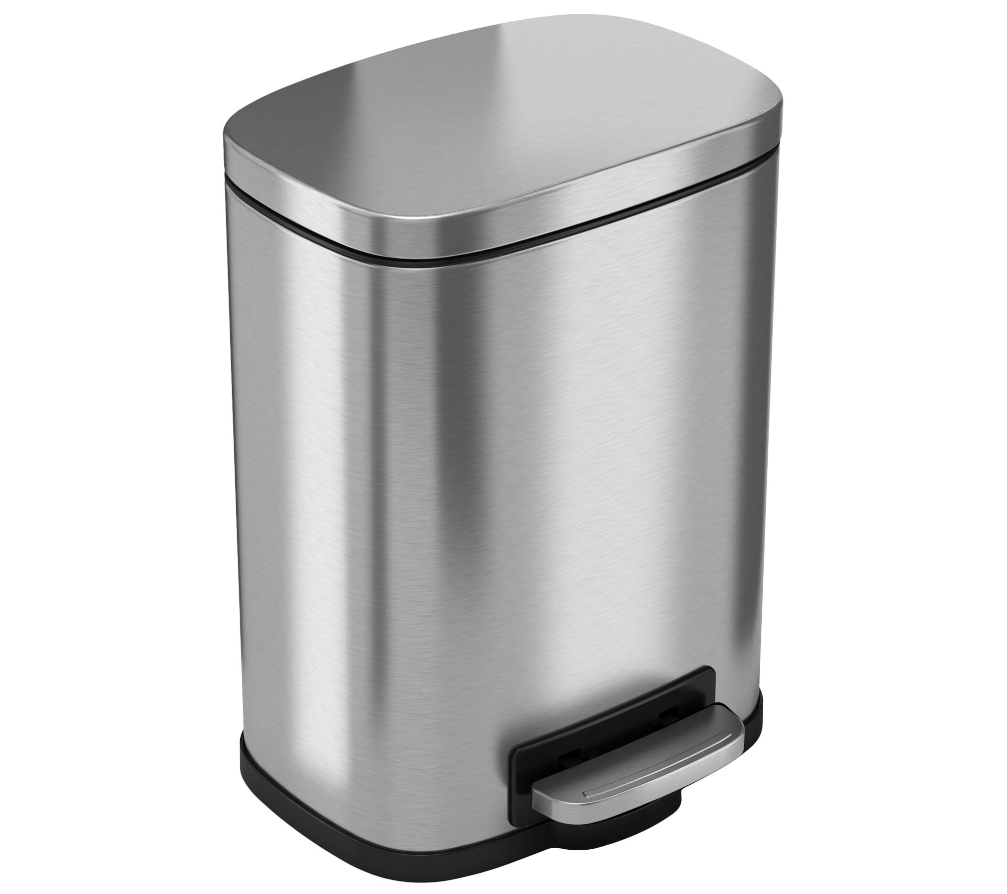 iTouchless SoftStep 1.32-Gallon Stainless SteelStep Trash Can