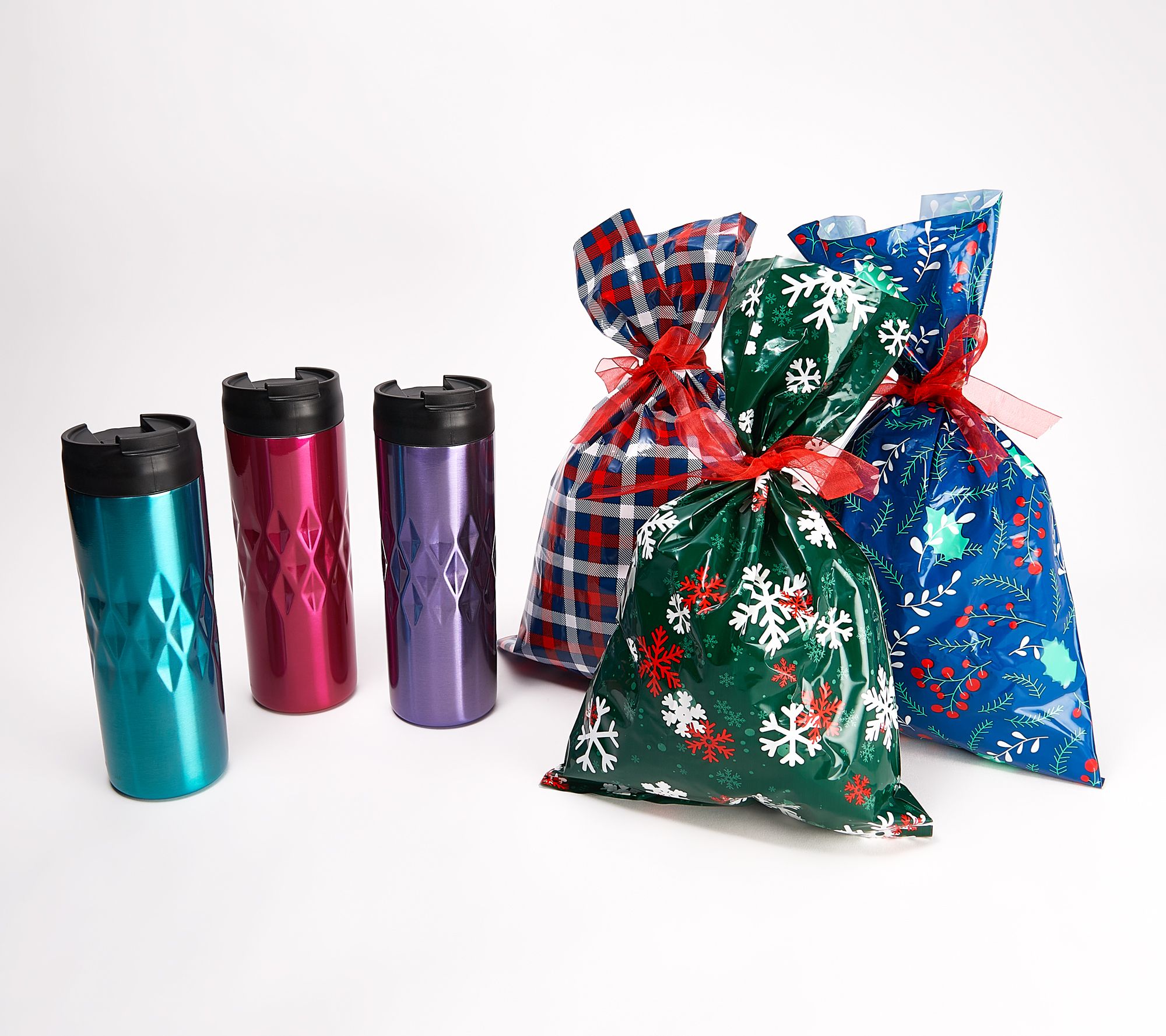 Primula Peak Set of 4 Insulated Water Bottles with Gift Bags