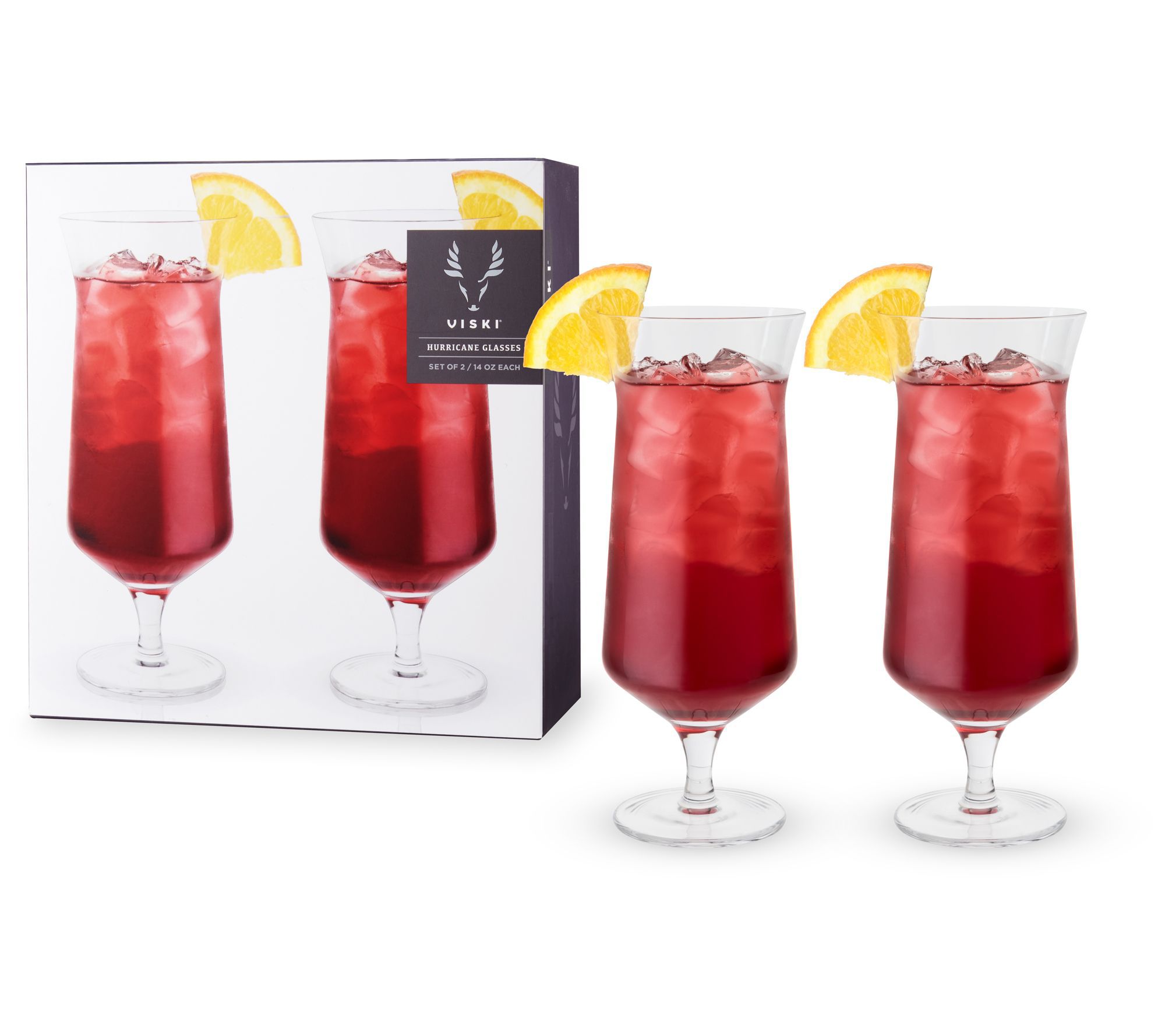 Viski Angled Crystal Hurricane Glasses