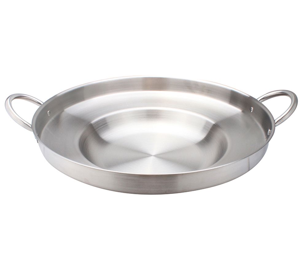 Bene Casa stainless-steel 22.4-inch Comal pan, belly up, rust free