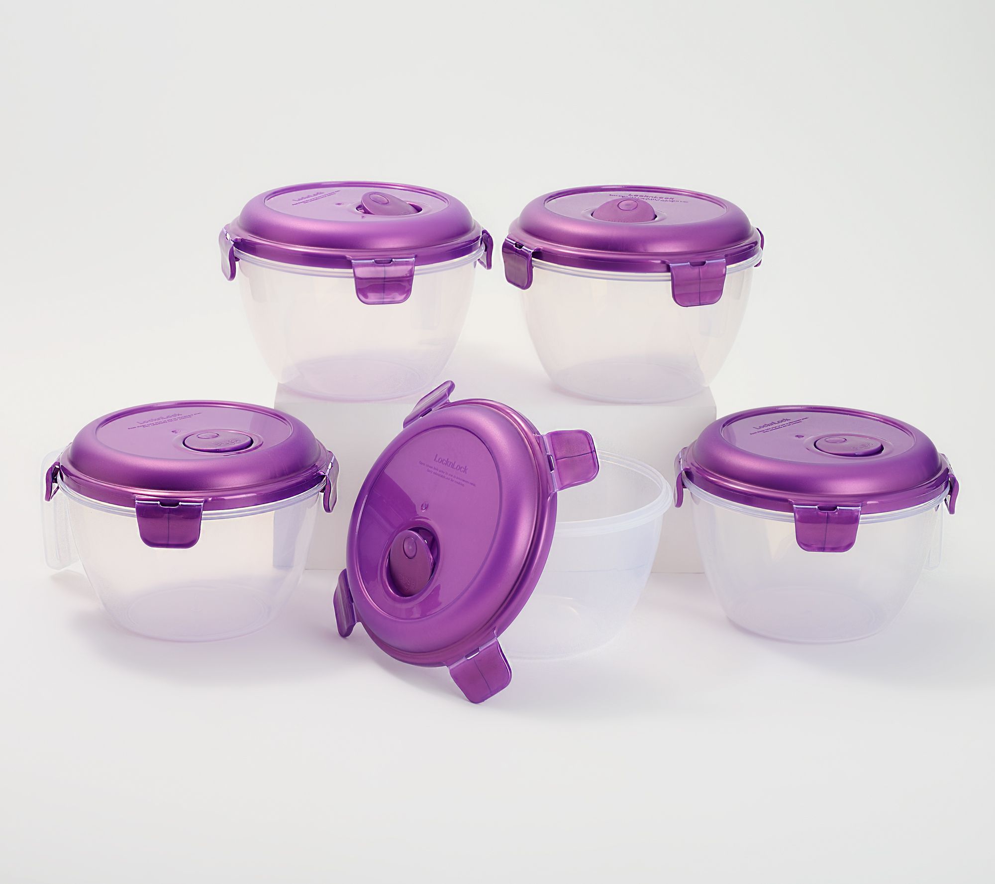 Exchange Select Disposable Containers Soup Salad Purple Lids 5 Pk., Food  Storage & Plastic Wrap, Household