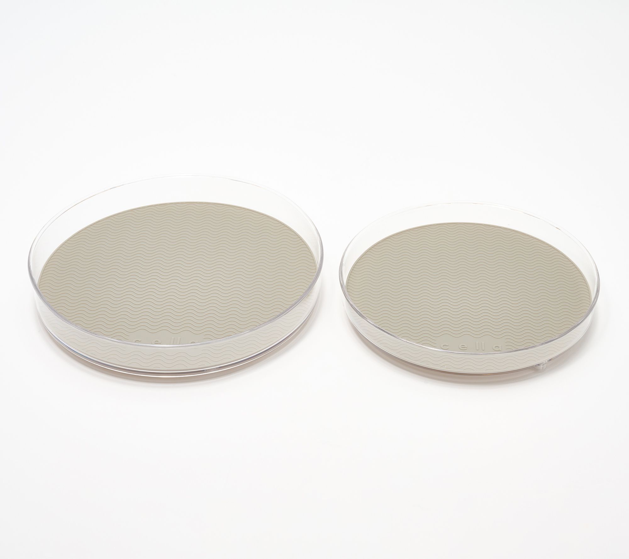 Cella 2-Pc 9" & 10" Clear Low Wall Turntables w/ Liners