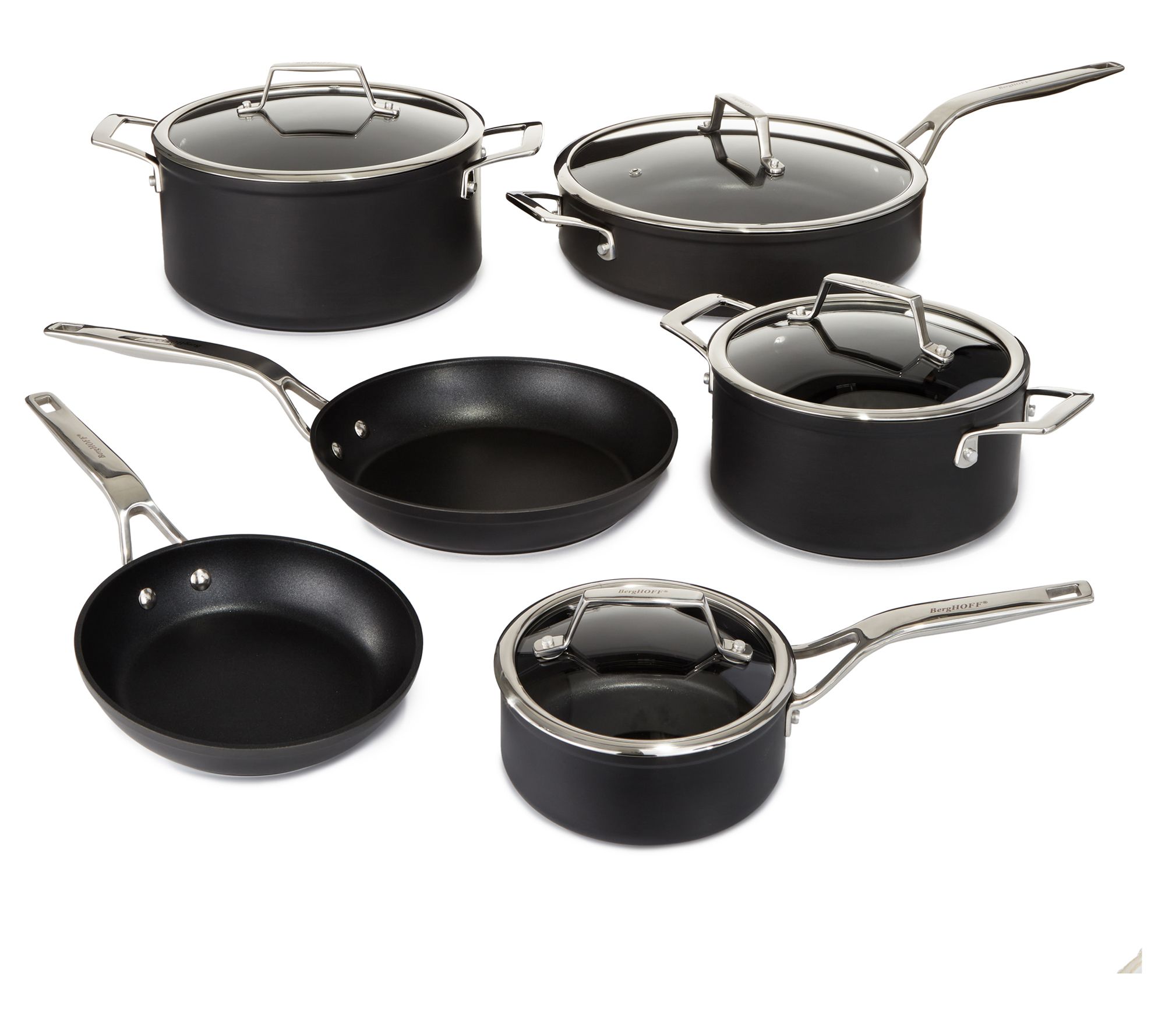 BergHOFF Essentials 10-pc Non-stick Hard Anodized Cookware Set
