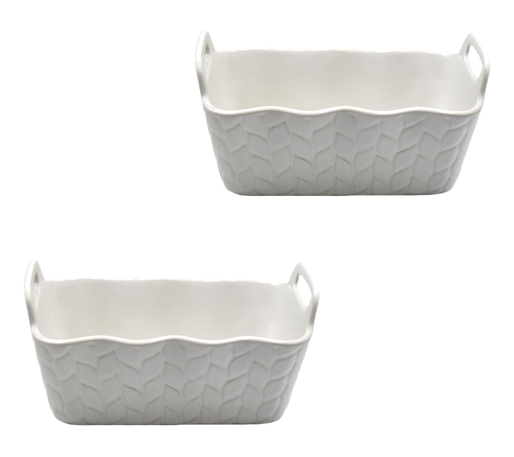 Temp-tations Carved Willow Set of (2) Loaf Pans with Upswept Handles