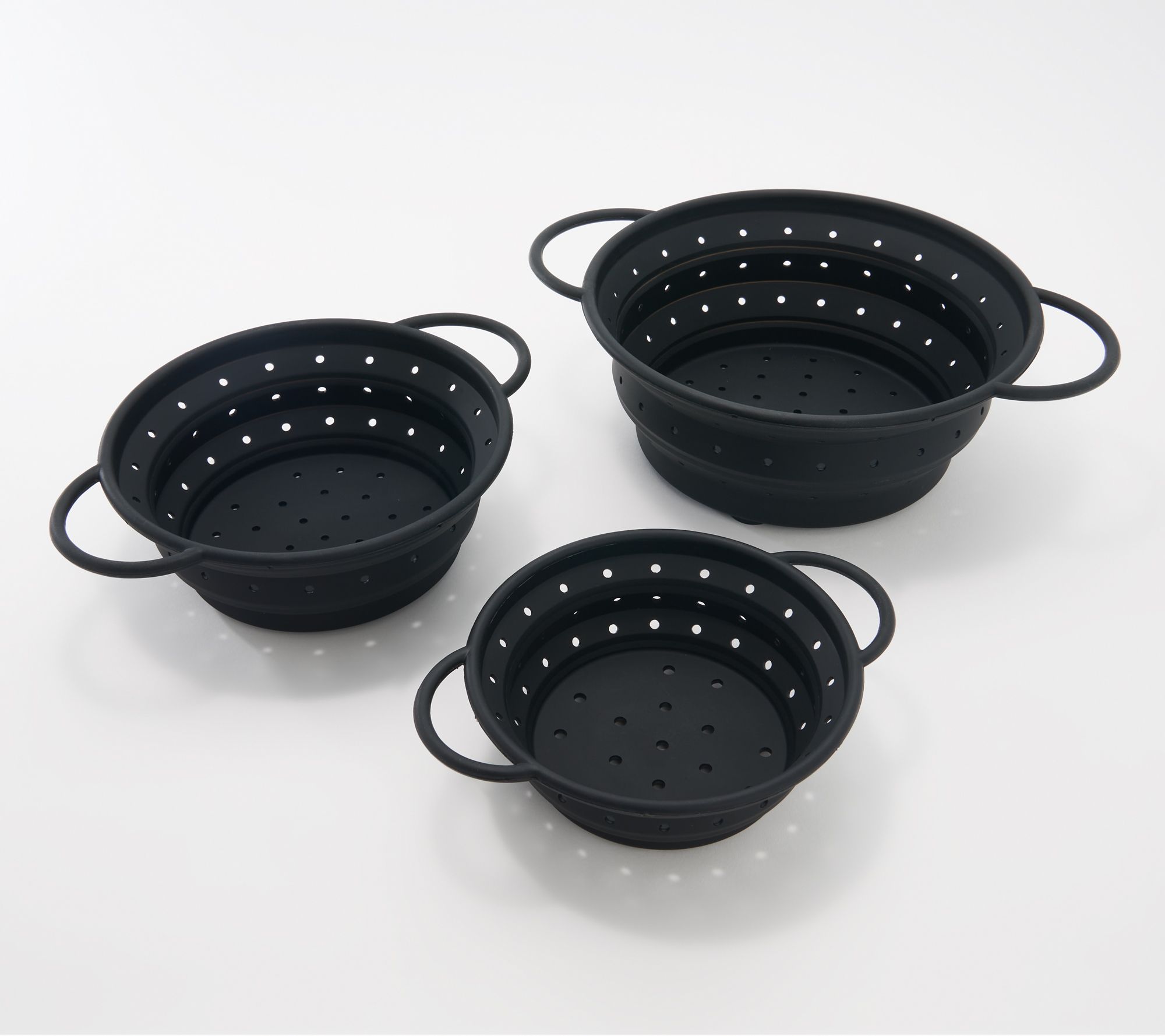 As Is Cook's Essentials Set of 3 Collapsible Strainers 