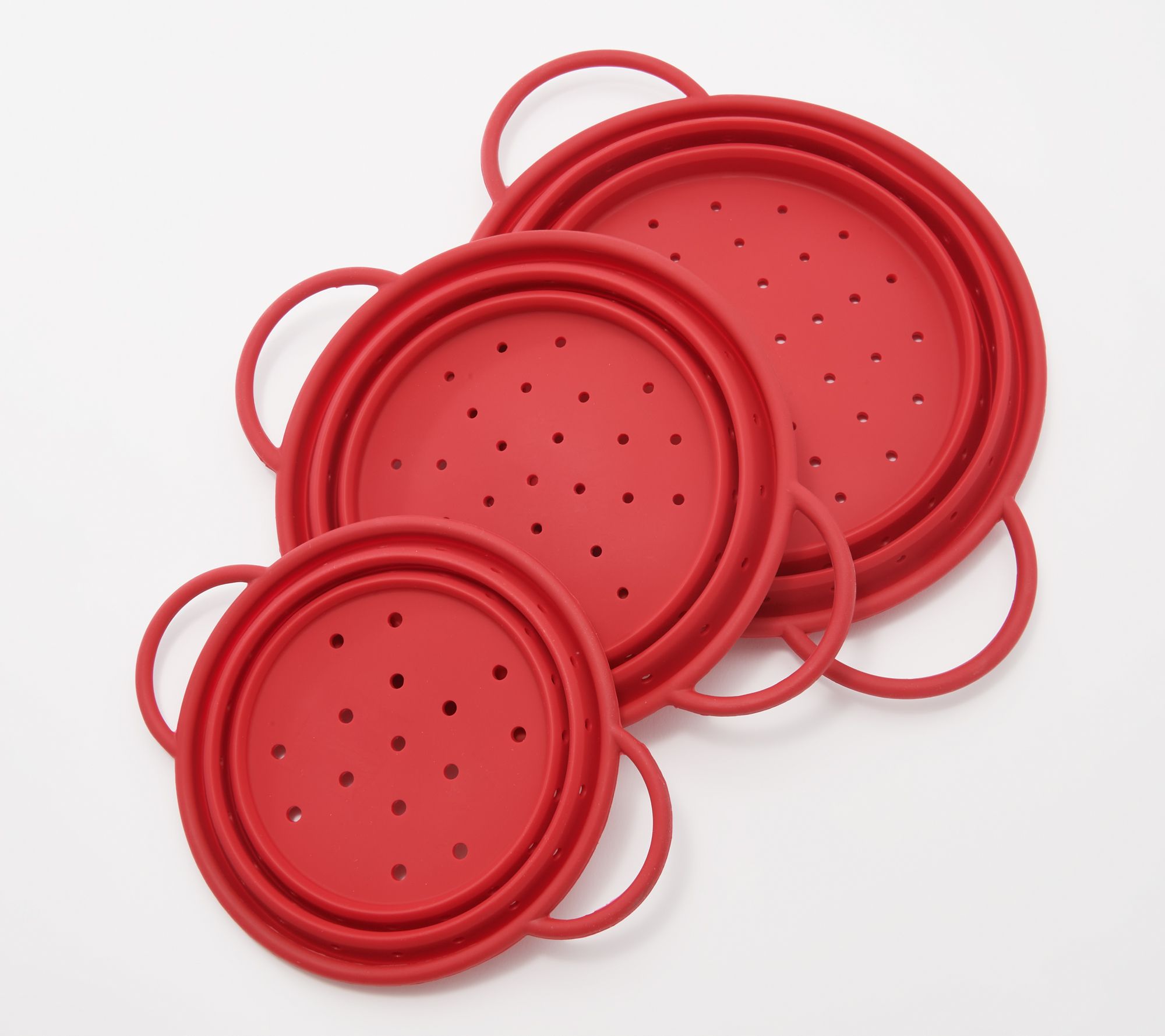 "As Is" Cook's Essentials Set of 3 Collapsible Strainers