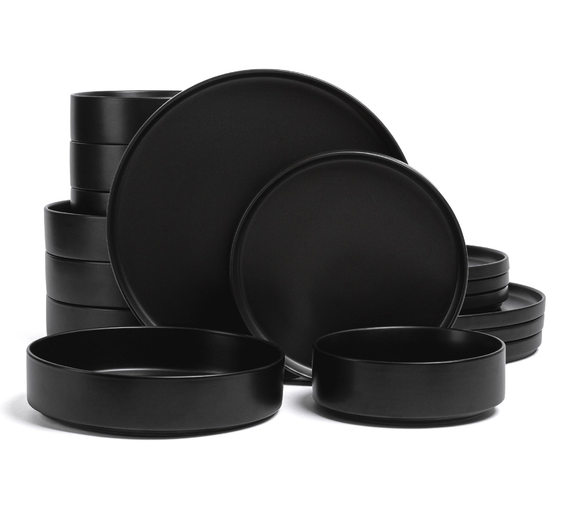 over&back Stackable 16-Piece Semi-Matte Stoneware Dinnerware