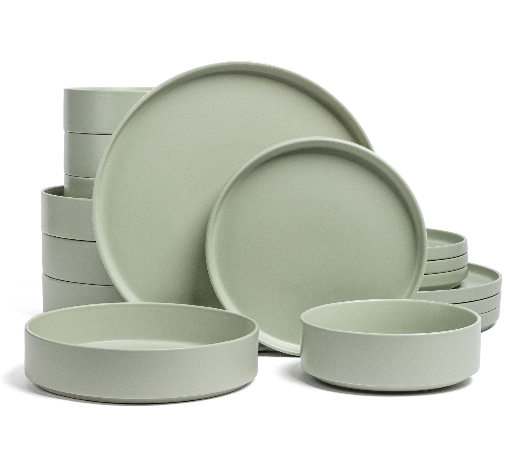 over&back Stackable 16-Piece Semi-Matte Stoneware Dinnerware