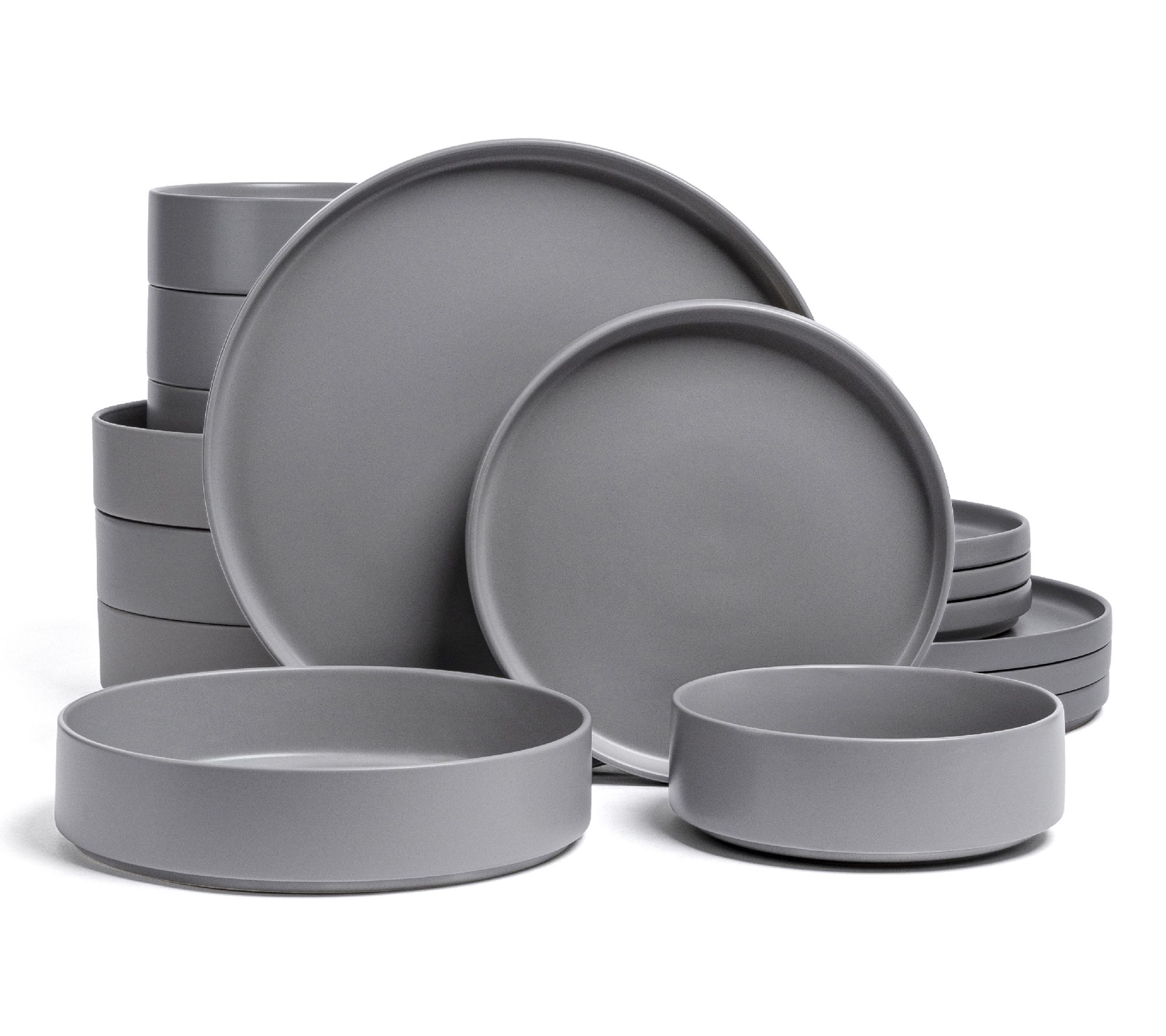 over&back Stackable 16-Piece Semi-Matte Stoneware Dinnerware